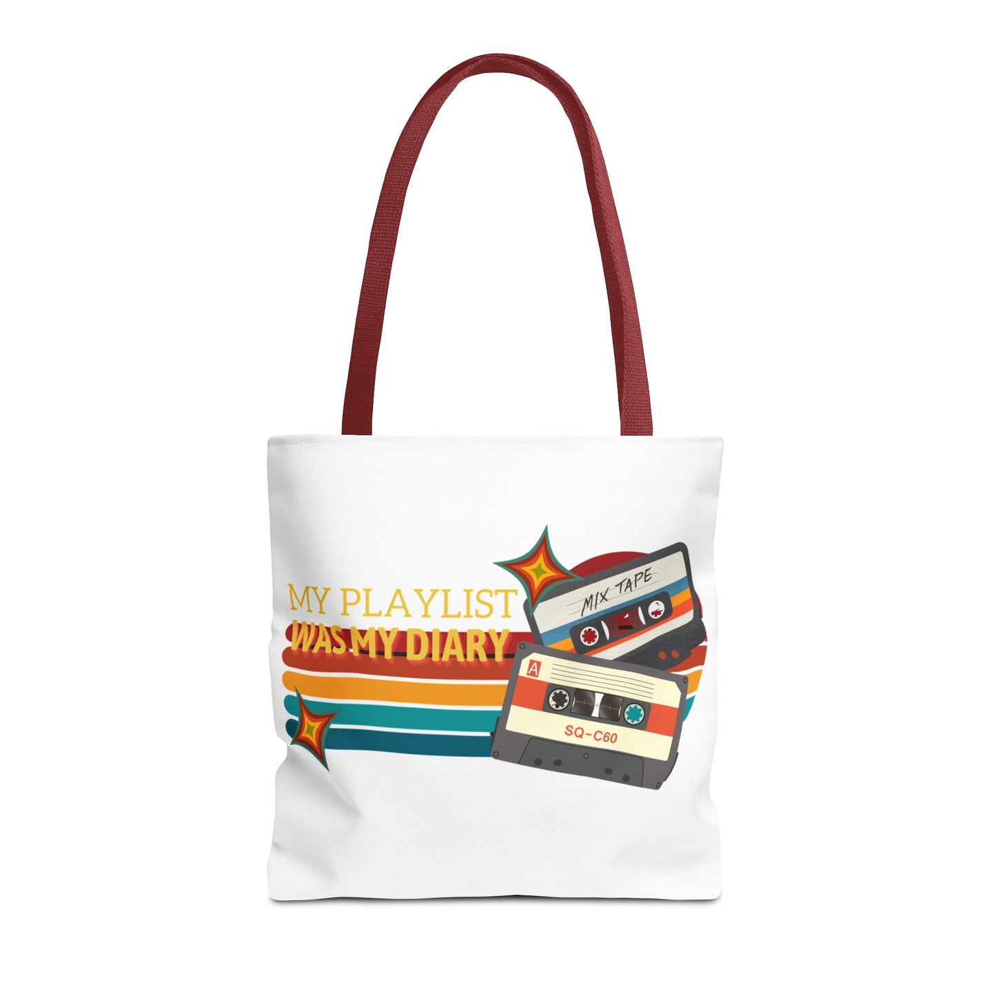 My Playlist Was My Diary – Emotional Era Tote Bag - AOP, Fun and Stylish, Perfect for Music Lovers, Gift for Friends, Everyday Use, Beach Bag, Eco-Friendly - Mixtape Hearts