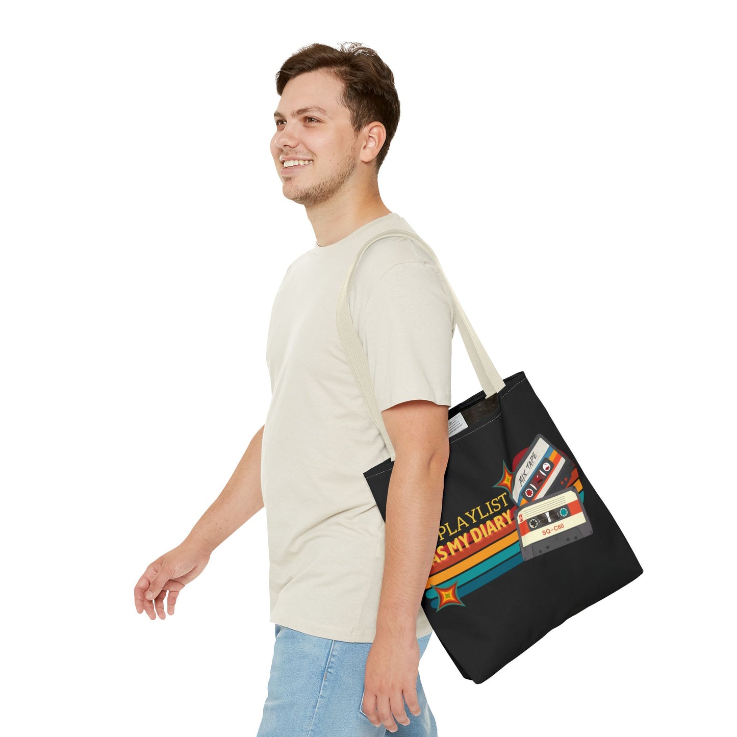 My Playlist Was My Diary – Emotional Era Tote Bag– Retro Music Tote – Pop Music Tote Bag – Nostalgic Music Tote