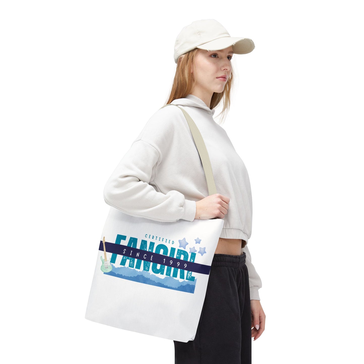 Certified Fangirl Since 1999 – Nostalgic Music Tote, Cute Tote, Gift for Fangirls, Fan Merchandise, Artsy Bag, AOP Design - Mixtape Hearts