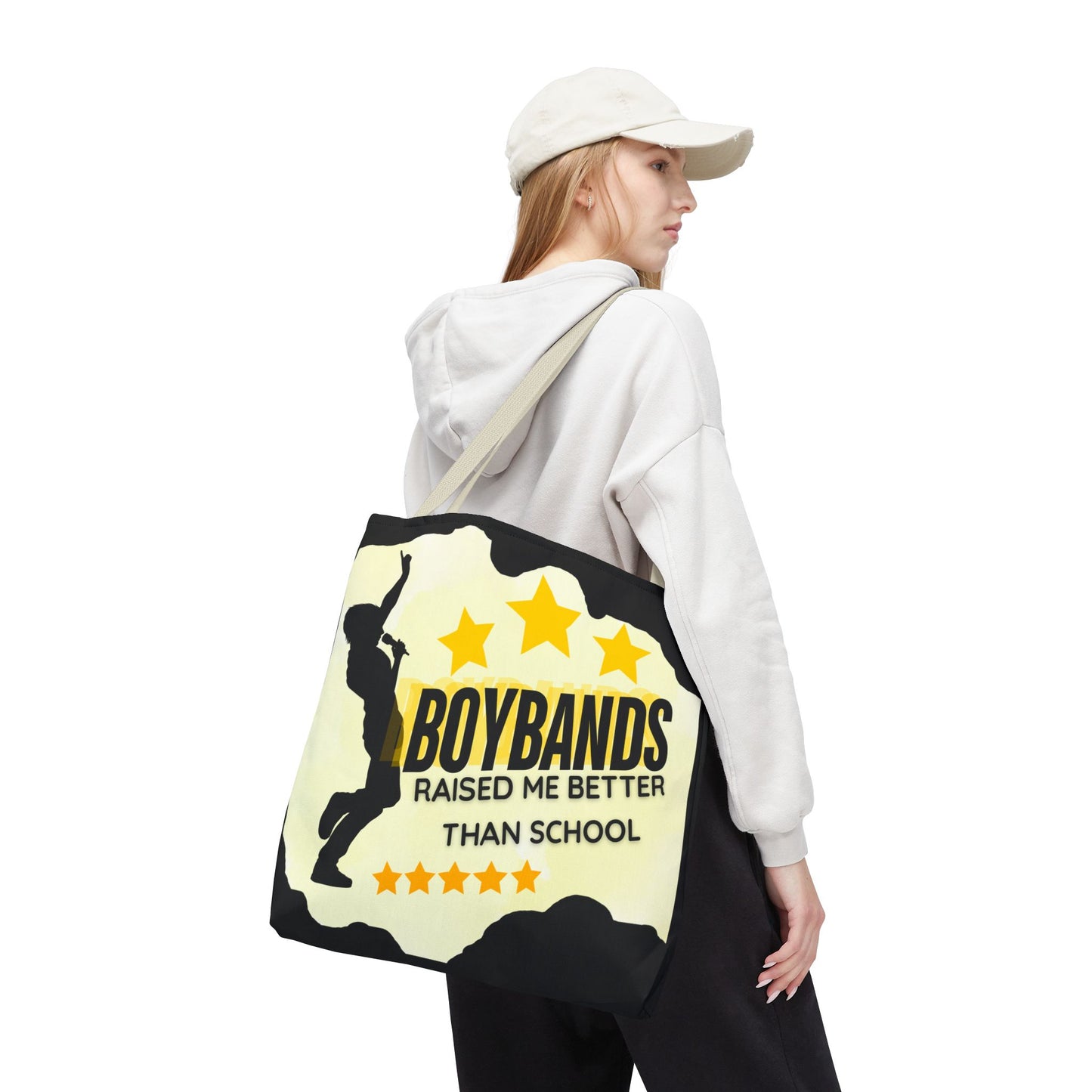 Boybands Raised Me Better Than School – Retro Music Tote – Pop Music Tote Bag – Nostalgic Music Tote - Mixtape Hearts