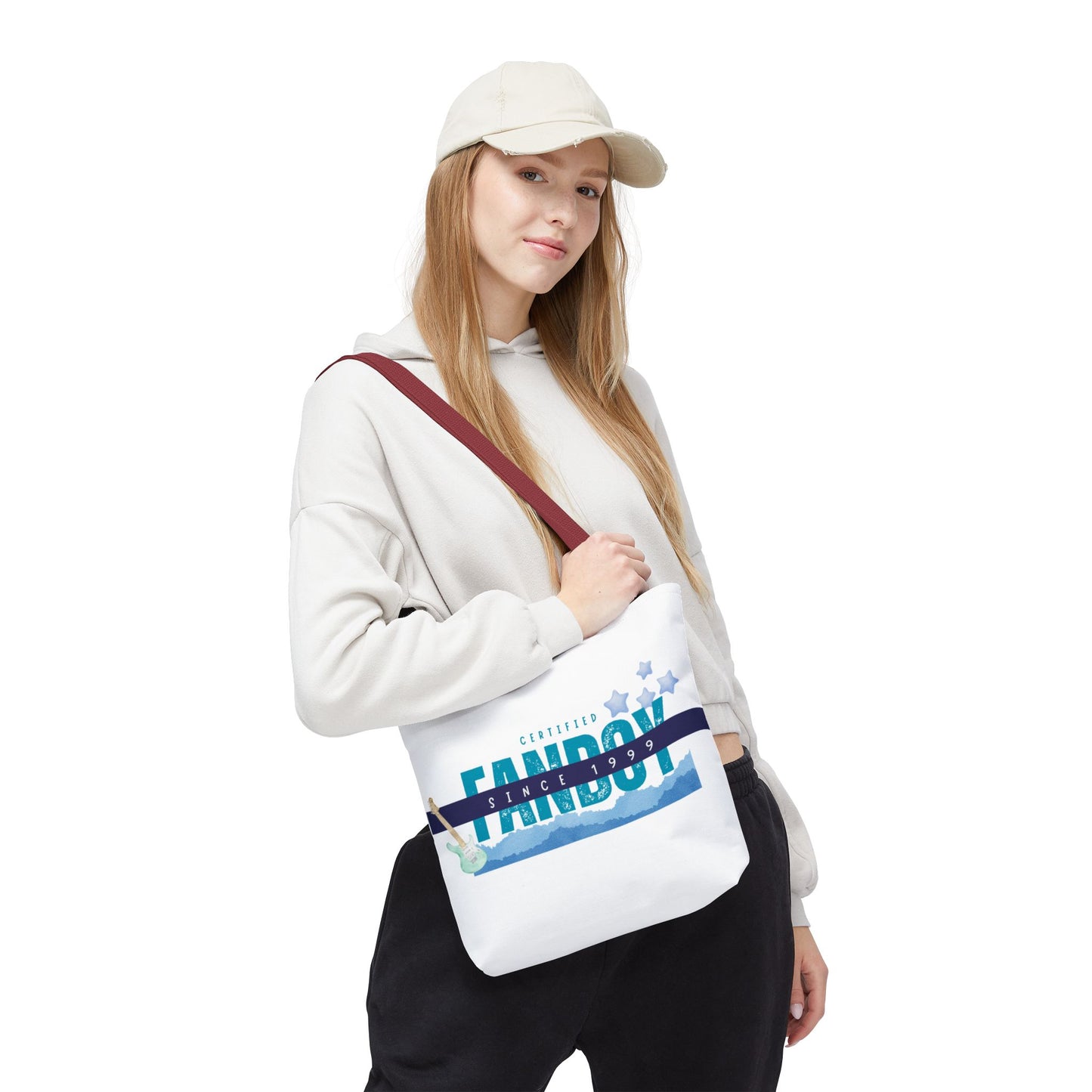 Certified Fanboy Since 1999 – Pop Music Tote Bag– Nostalgic Music Tote, Cute Tote, Gift for Fangirls, Fan Merchandise, Artsy Bag, AOP Design - Mixtape Hearts