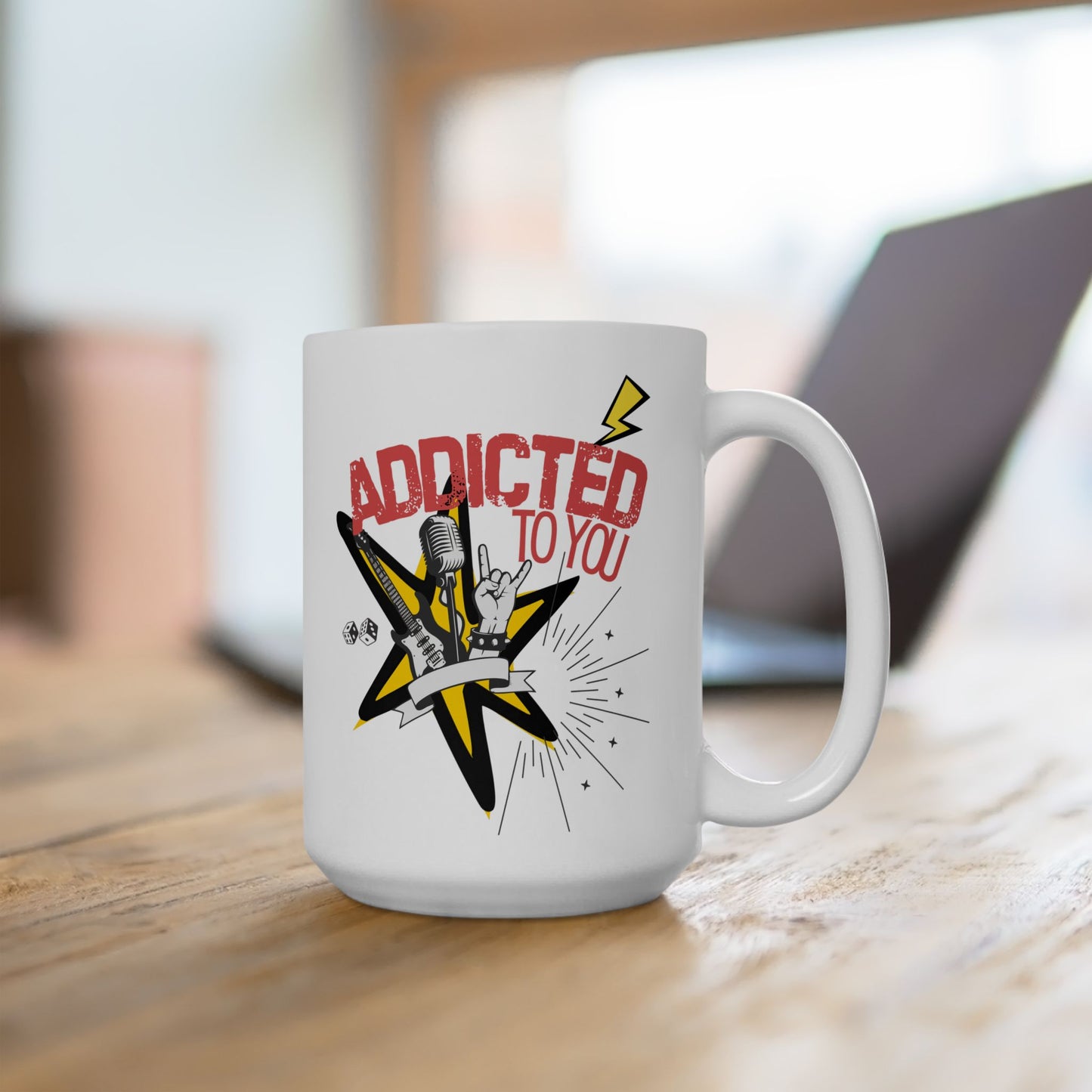"Addicted to You" – Caffeine & Codependency Mug | Inspirational Coffee Cup, Gift for Home, Office, Birthday, Motivational Decor - Mixtape Hearts
