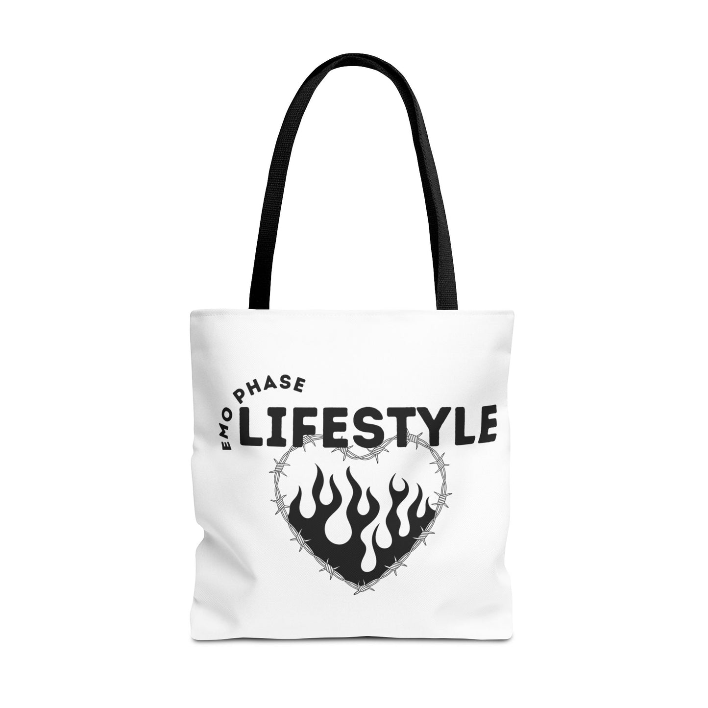 Emo Phase Lifestyle – Emotional Era Tote Bag - AOP, Fun and Stylish, Perfect for Music Lovers, Gift for Friends, Everyday Use, Beach Bag, Eco-Friendly - Mixtape Hearts