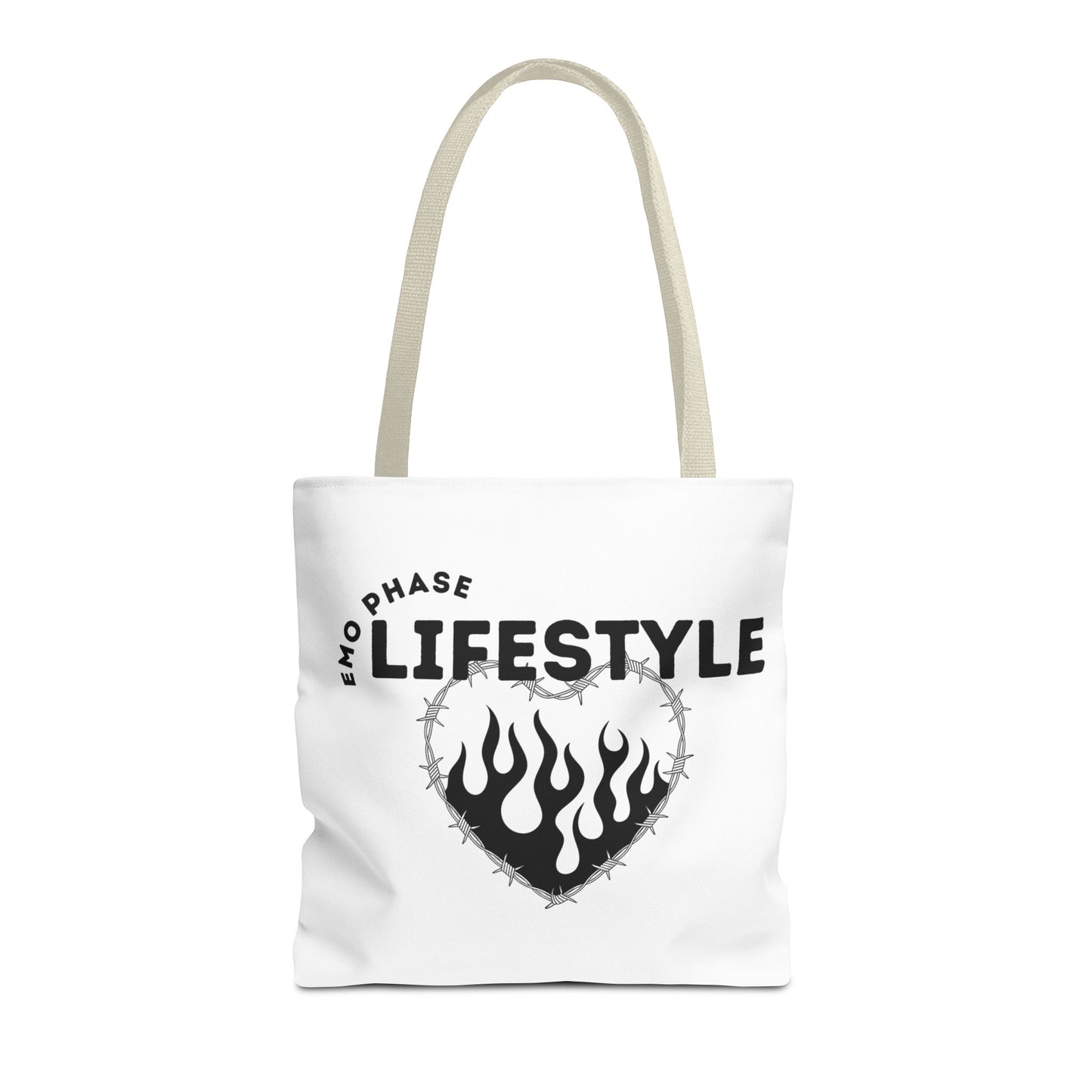 Emo Phase Lifestyle – Emotional Era Tote Bag - AOP, Fun and Stylish, Perfect for Music Lovers, Gift for Friends, Everyday Use, Beach Bag, Eco-Friendly - Mixtape Hearts