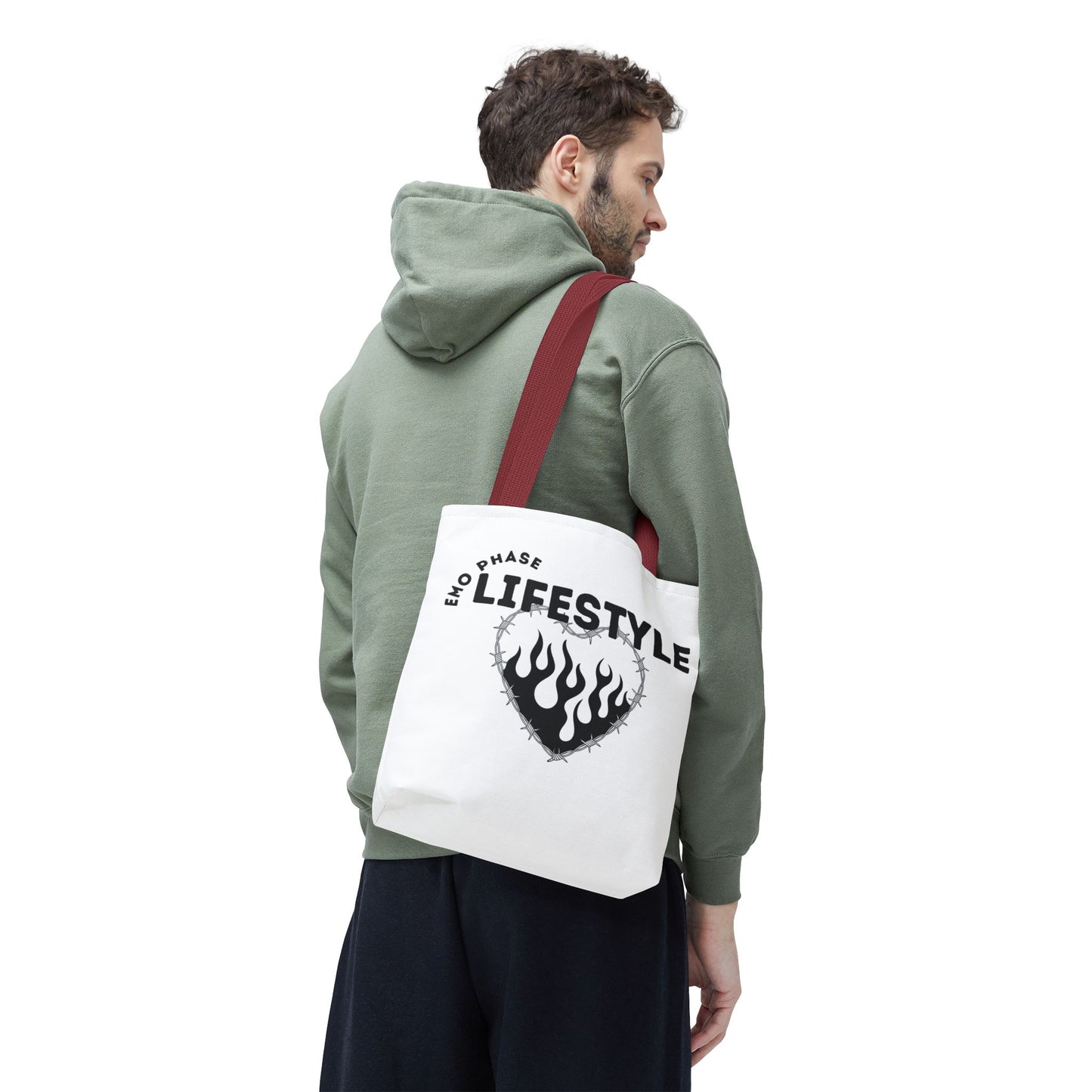 Emo Phase Lifestyle – Emotional Era Tote Bag - AOP, Fun and Stylish, Perfect for Music Lovers, Gift for Friends, Everyday Use, Beach Bag, Eco-Friendly - Mixtape Hearts