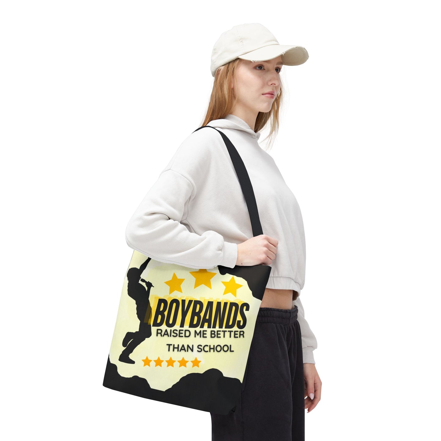Boybands Raised Me Better Than School – Retro Music Tote – Pop Music Tote Bag – Nostalgic Music Tote - Mixtape Hearts