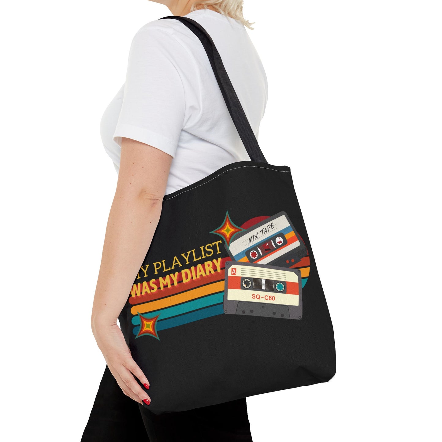 My Playlist Was My Diary – Emotional Era Tote Bag– Retro Music Tote – Pop Music Tote Bag – Nostalgic Music Tote
