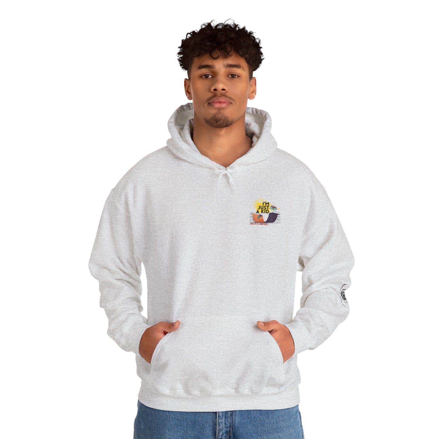 "I’m Just a Kid" Oversized Pop Punk Hoodie - Unisex Heavy Blend™ | Fun Graphic Sweatshirt, Youth Streetwear, Gifts for Boys & Girls, Birthday, Everyday Wear - Mixtape Hearts