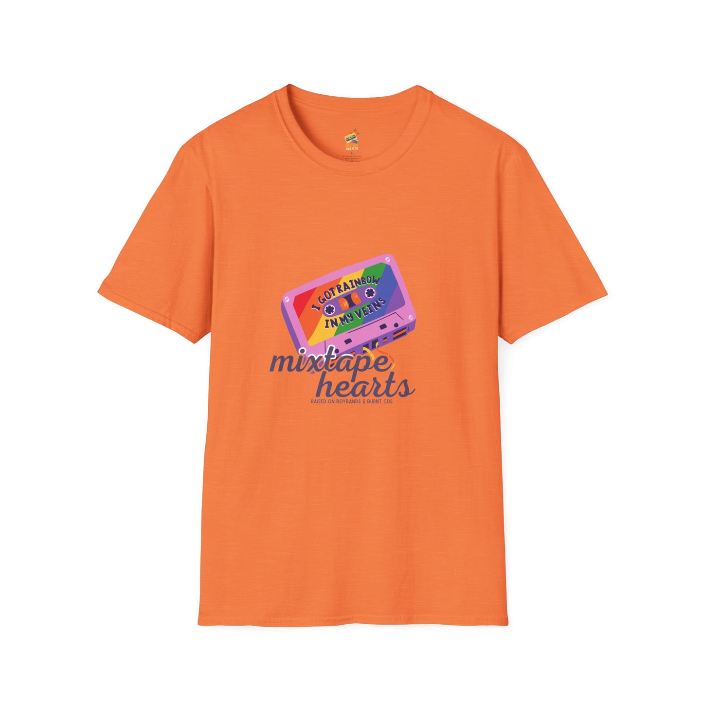 Raised on Boybands & Burnt CDs – Unisex T-Shirt– 90s Nostalgia Unisex Tee| Gift for Walkman Fans, Vintage Style Tee, Casual Wear, Concert Outfit, Unisex Apparel - Mixtape Hearts