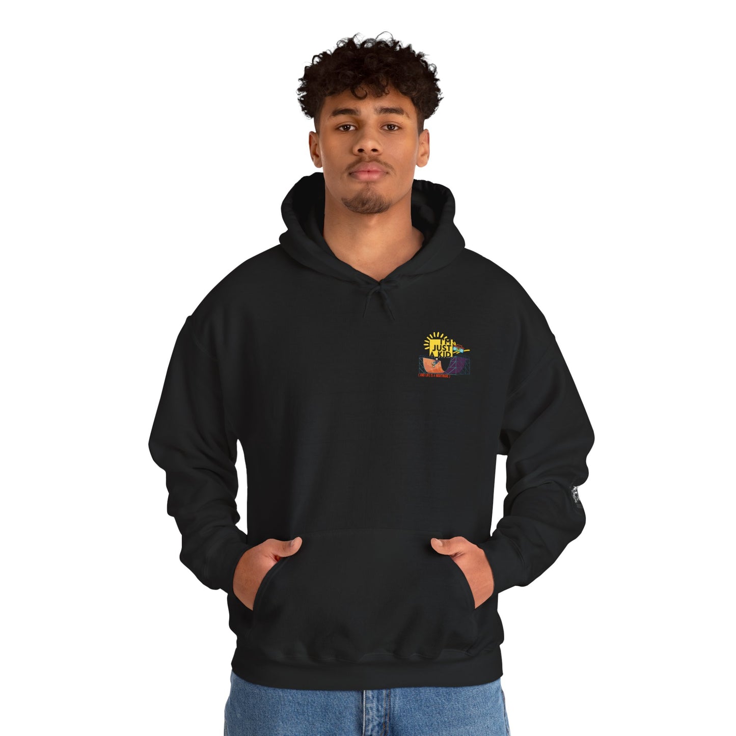 "I’m Just a Kid" Oversized Pop Punk Hoodie - Unisex Heavy Blend™ | Fun Graphic Sweatshirt, Youth Streetwear, Gifts for Boys & Girls, Birthday, Everyday Wear - Mixtape Hearts