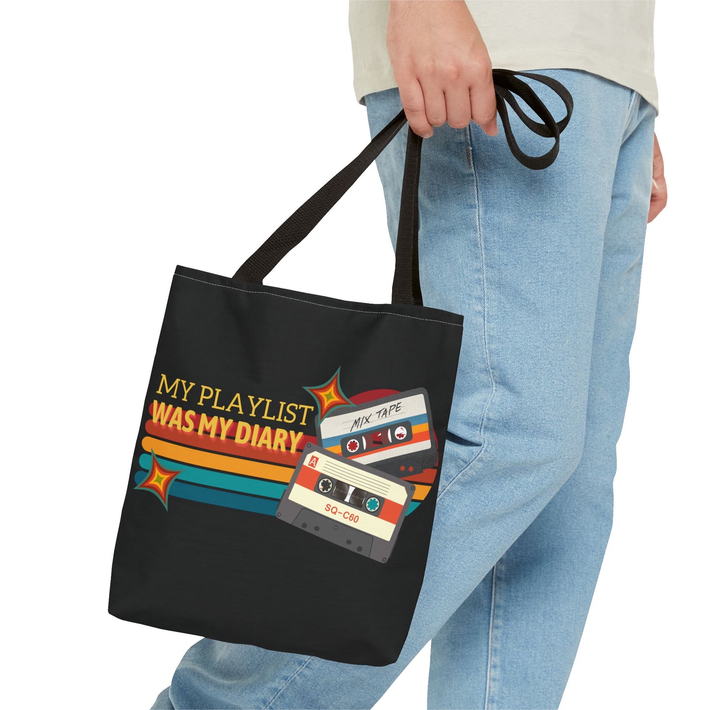 My Playlist Was My Diary – Emotional Era Tote Bag– Retro Music Tote – Pop Music Tote Bag – Nostalgic Music Tote