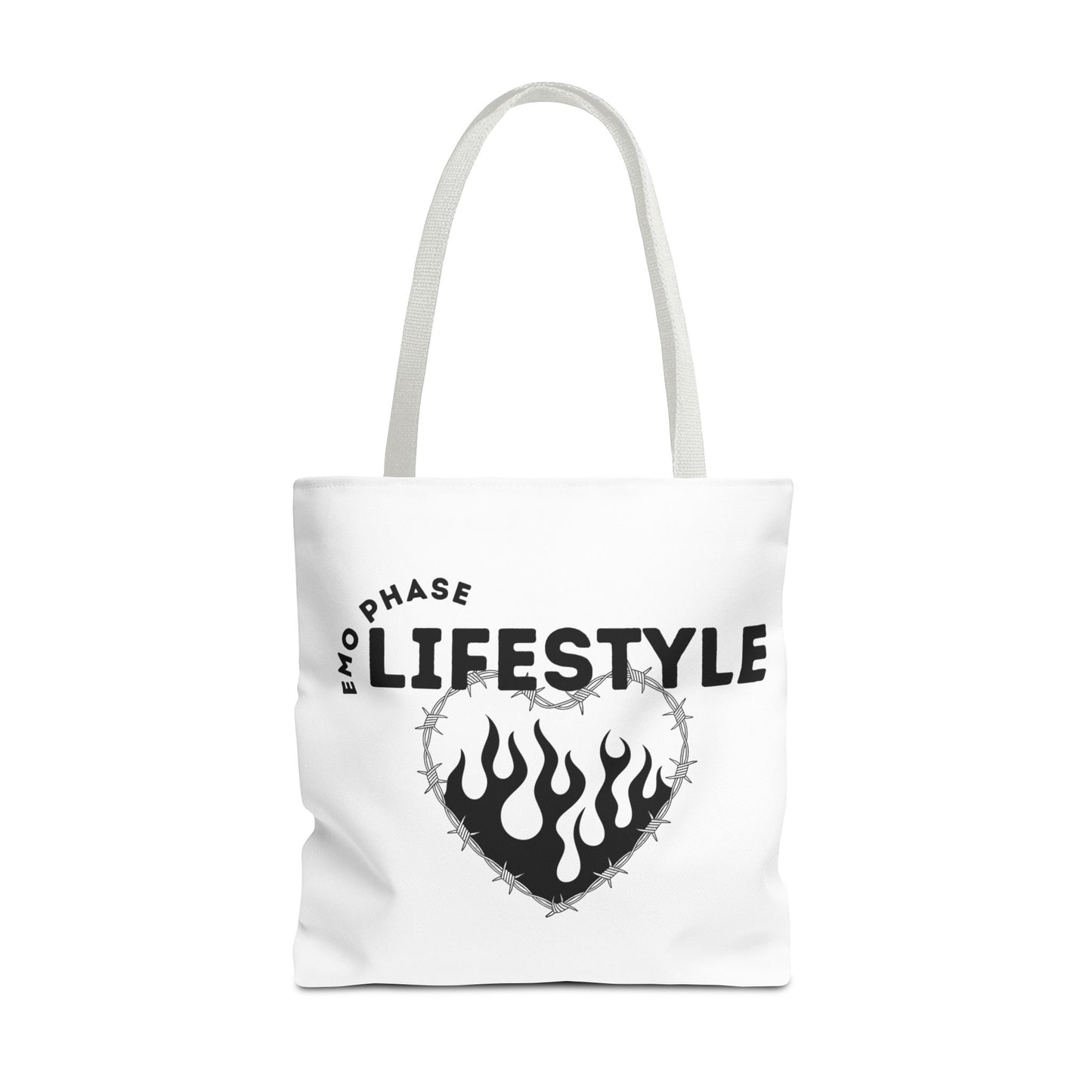 Emo Phase Lifestyle – Emotional Era Tote Bag - AOP, Fun and Stylish, Perfect for Music Lovers, Gift for Friends, Everyday Use, Beach Bag, Eco-Friendly - Mixtape Hearts