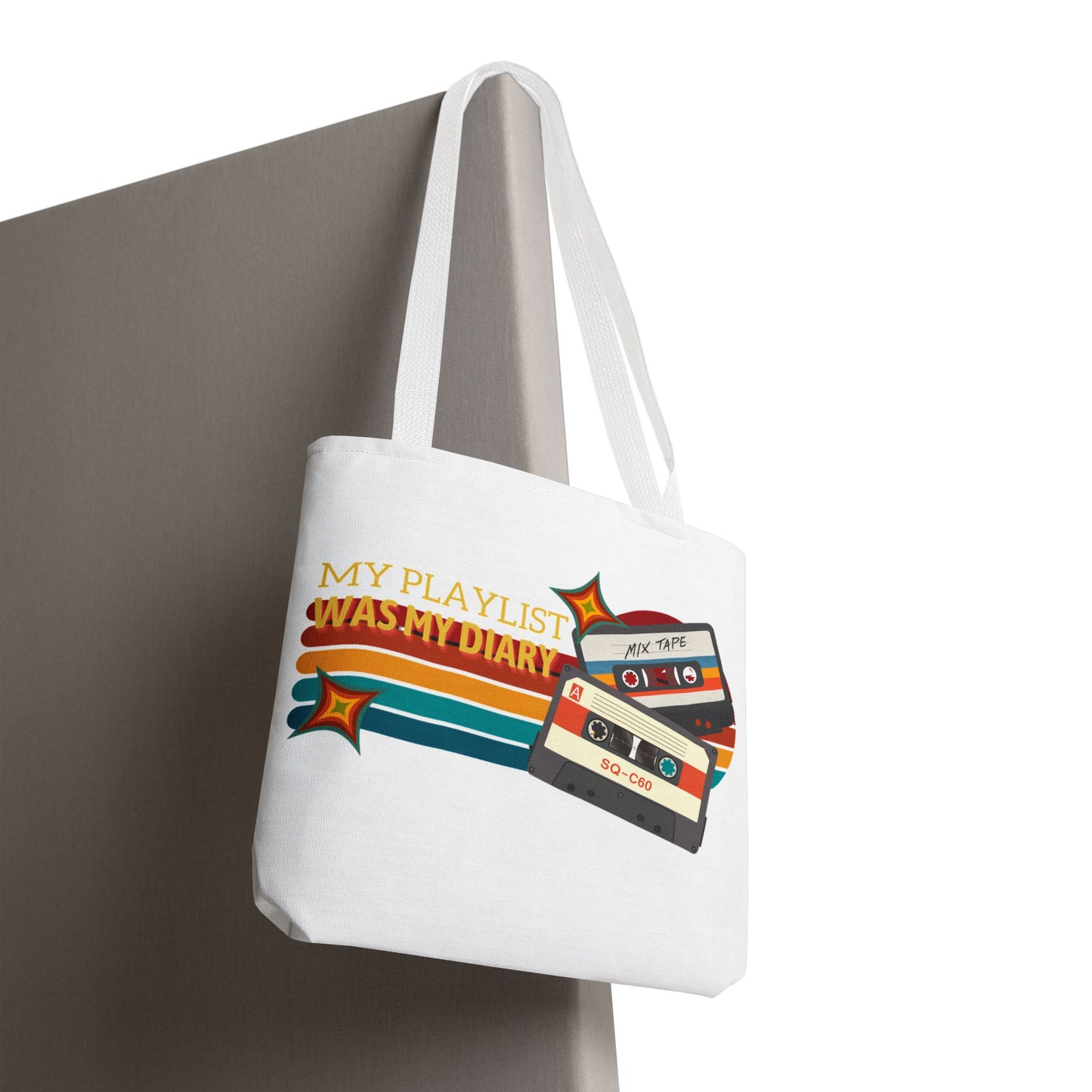 My Playlist Was My Diary – Emotional Era Tote Bag - AOP, Fun and Stylish, Perfect for Music Lovers, Gift for Friends, Everyday Use, Beach Bag, Eco-Friendly - Mixtape Hearts