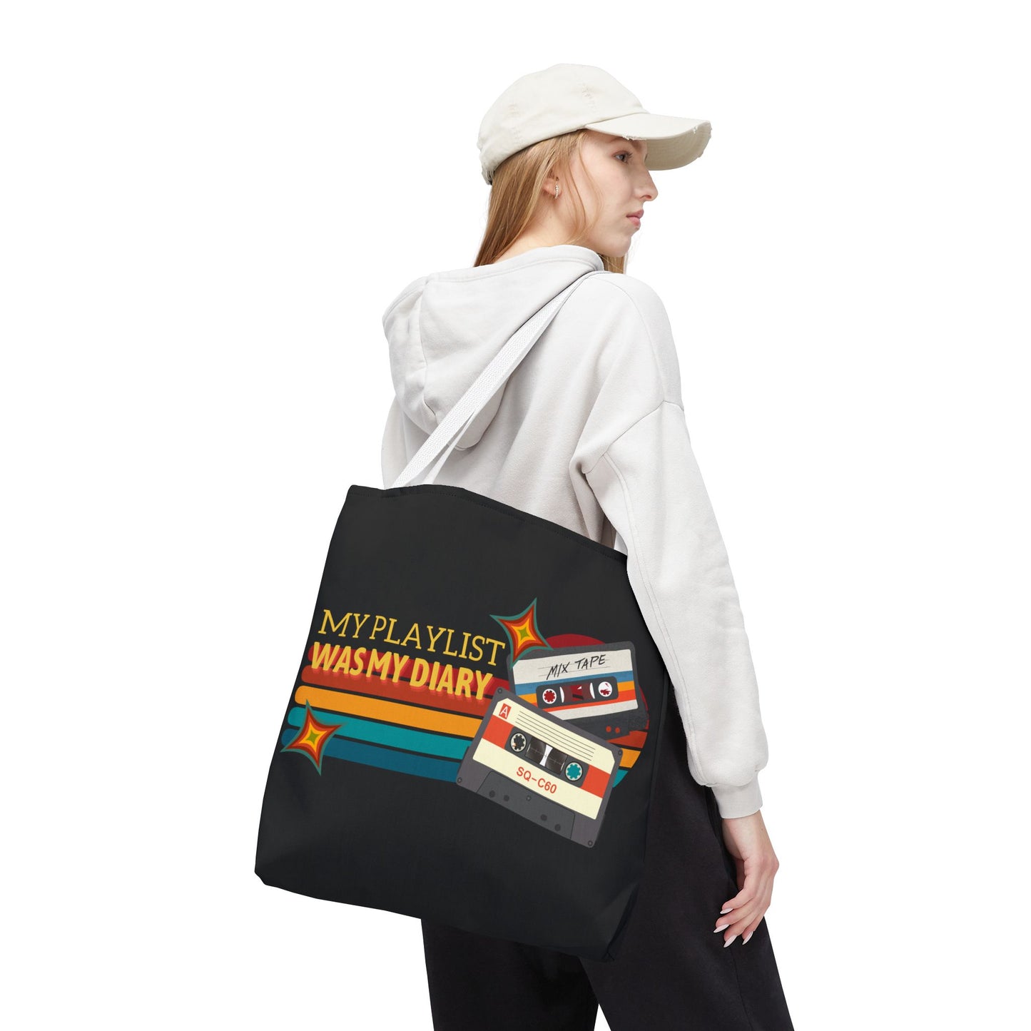 My Playlist Was My Diary – Emotional Era Tote Bag– Retro Music Tote – Pop Music Tote Bag – Nostalgic Music Tote