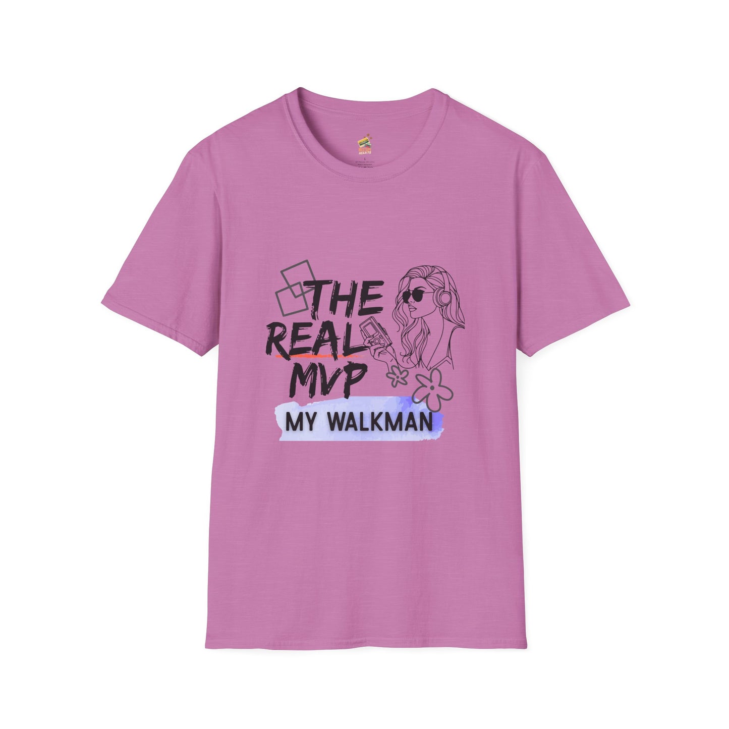 The Real MVP: My Walkman – 90s Nostalgia Unisex Tee| Gift for Walkman Fans, Vintage Style Tee, Casual Wear, Concert Outfit, Unisex Apparel - Mixtape Hearts