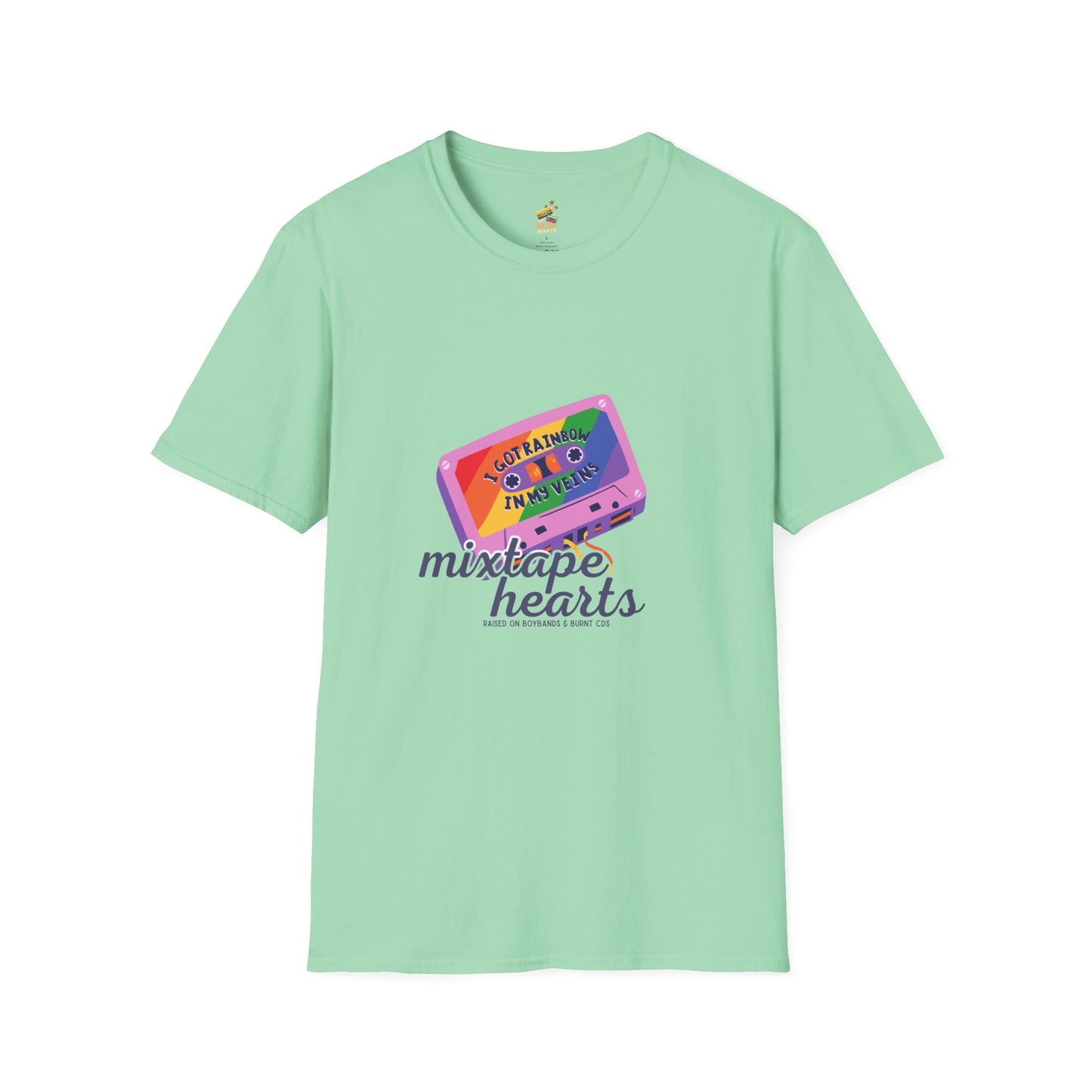 Raised on Boybands & Burnt CDs – Unisex T-Shirt– 90s Nostalgia Unisex Tee| Gift for Walkman Fans, Vintage Style Tee, Casual Wear, Concert Outfit, Unisex Apparel - Mixtape Hearts
