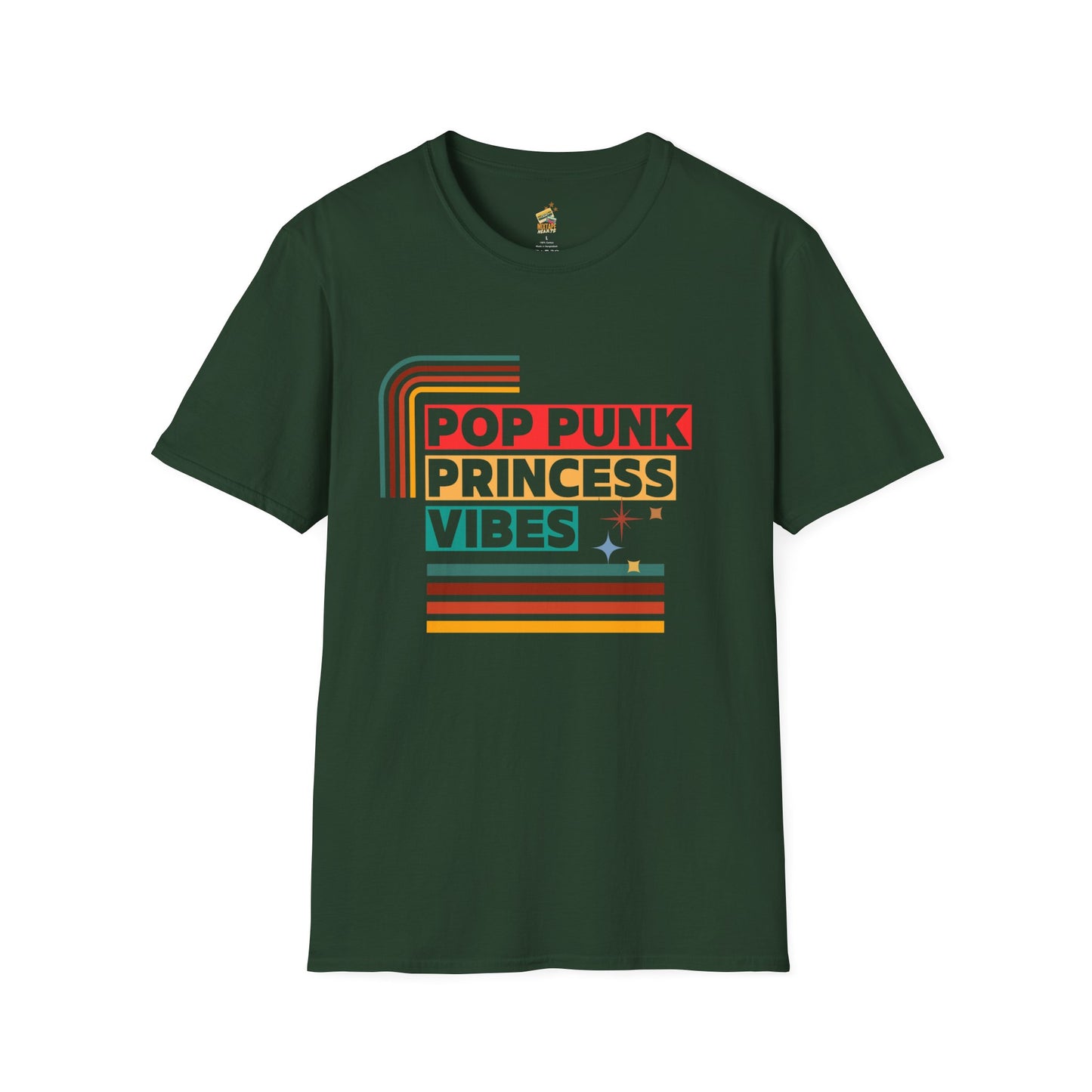 Pop Punk Princess Vibes – Graphic Tee for Alt Girls– Emotional Nostalgia T-Shirt – 90s Nostalgia Unisex Tee| Gift for Walkman Fans, Vintage Style Tee, Casual Wear, Concert Outfit, Unisex Apparel - Mixtape Hearts