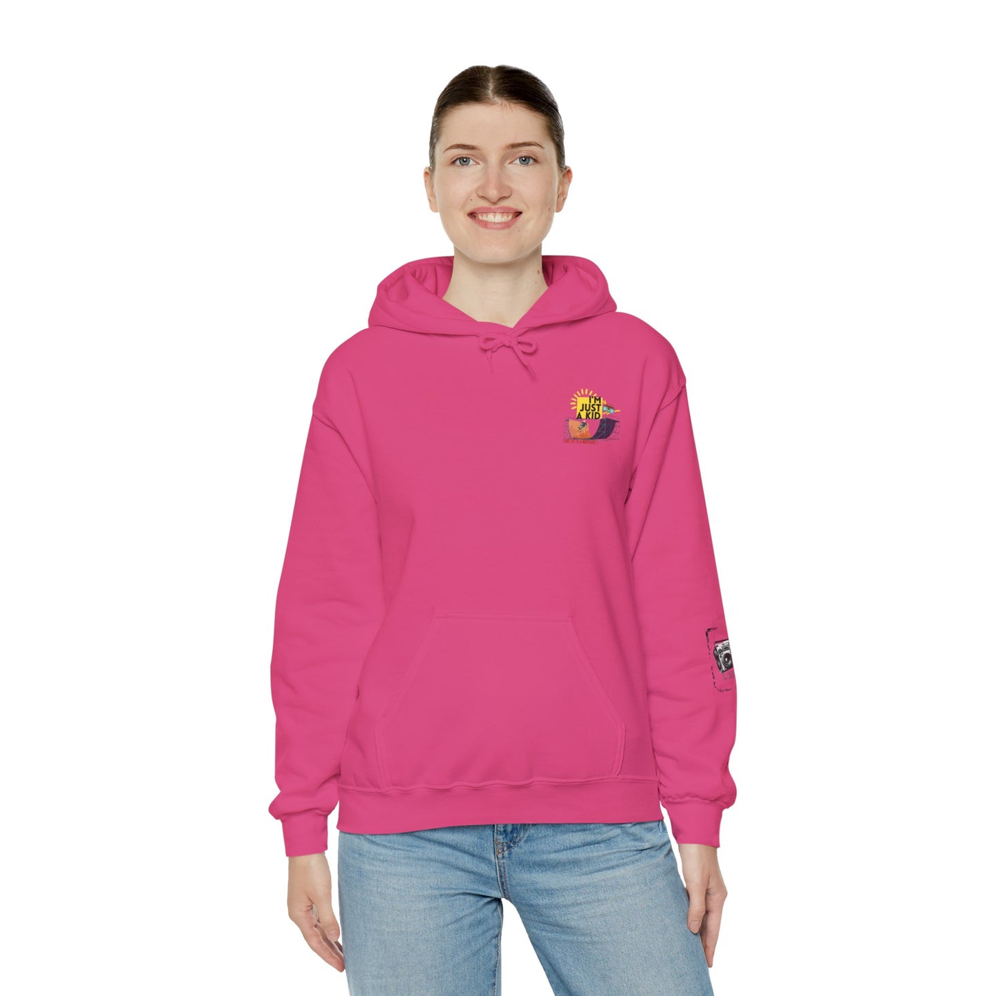 "I’m Just a Kid" Oversized Pop Punk Hoodie - Unisex Heavy Blend™ | Fun Graphic Sweatshirt, Youth Streetwear, Gifts for Boys & Girls, Birthday, Everyday Wear - Mixtape Hearts