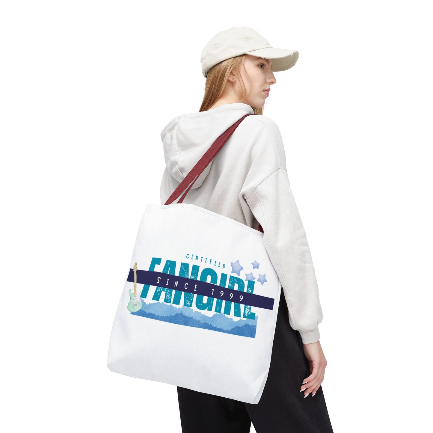 Certified Fangirl Since 1999 – Nostalgic Music Tote, Cute Tote, Gift for Fangirls, Fan Merchandise, Artsy Bag, AOP Design - Mixtape Hearts