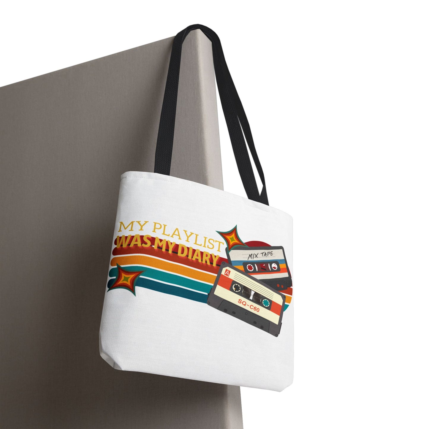 My Playlist Was My Diary – Emotional Era Tote Bag - AOP, Fun and Stylish, Perfect for Music Lovers, Gift for Friends, Everyday Use, Beach Bag, Eco-Friendly - Mixtape Hearts