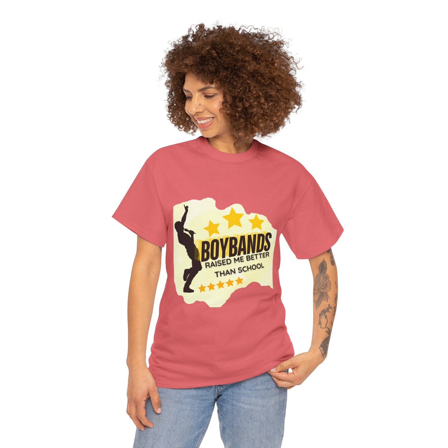 Boybands Raised Me Better Than School – Retro Fan Tee – Retro Pop Music Tee, Casual Tee, Graphic T-Shirt, Gift for Fans, Summer Wear, Everyday Comfort - Mixtape Hearts