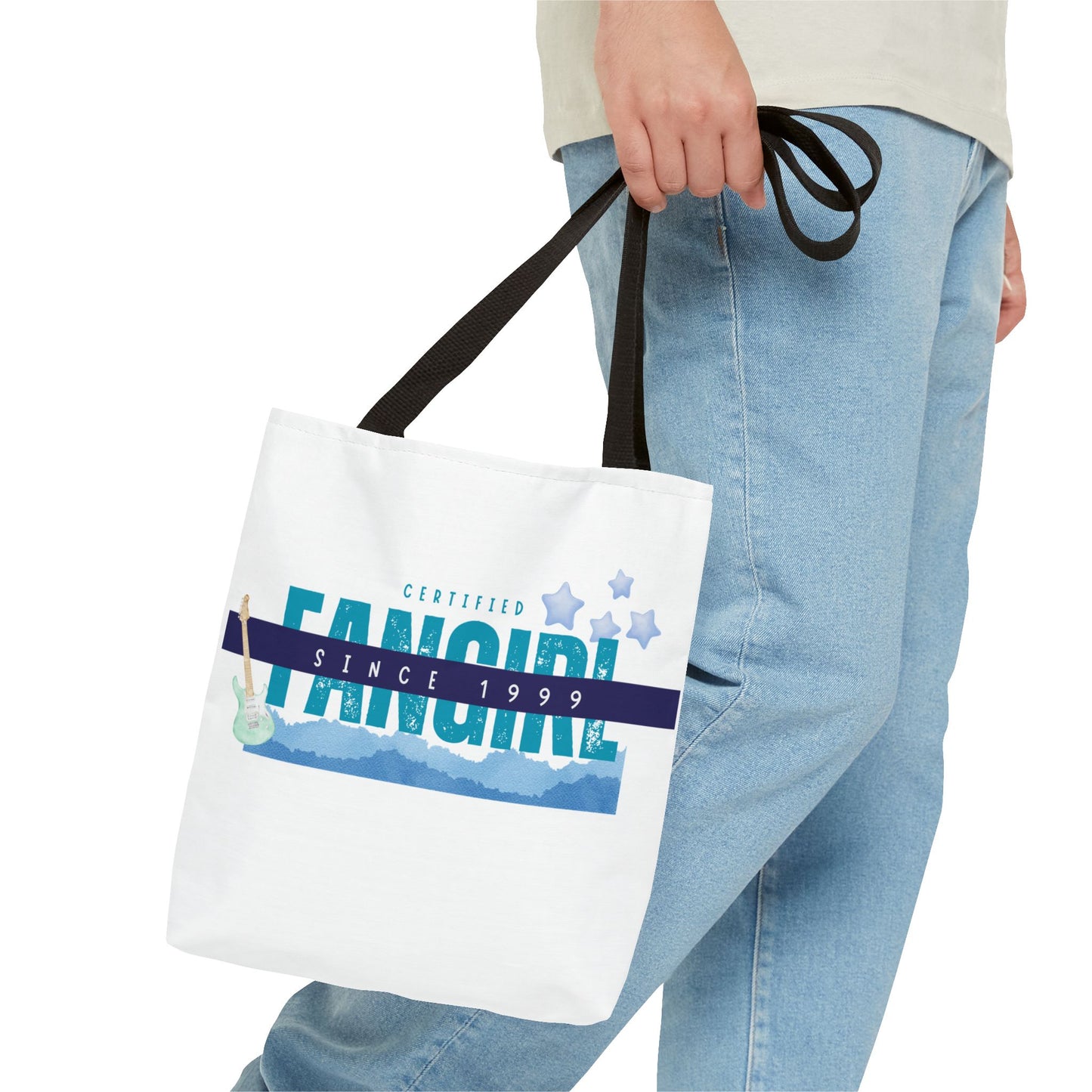 Certified Fangirl Since 1999 – Nostalgic Music Tote, Cute Tote, Gift for Fangirls, Fan Merchandise, Artsy Bag, AOP Design - Mixtape Hearts