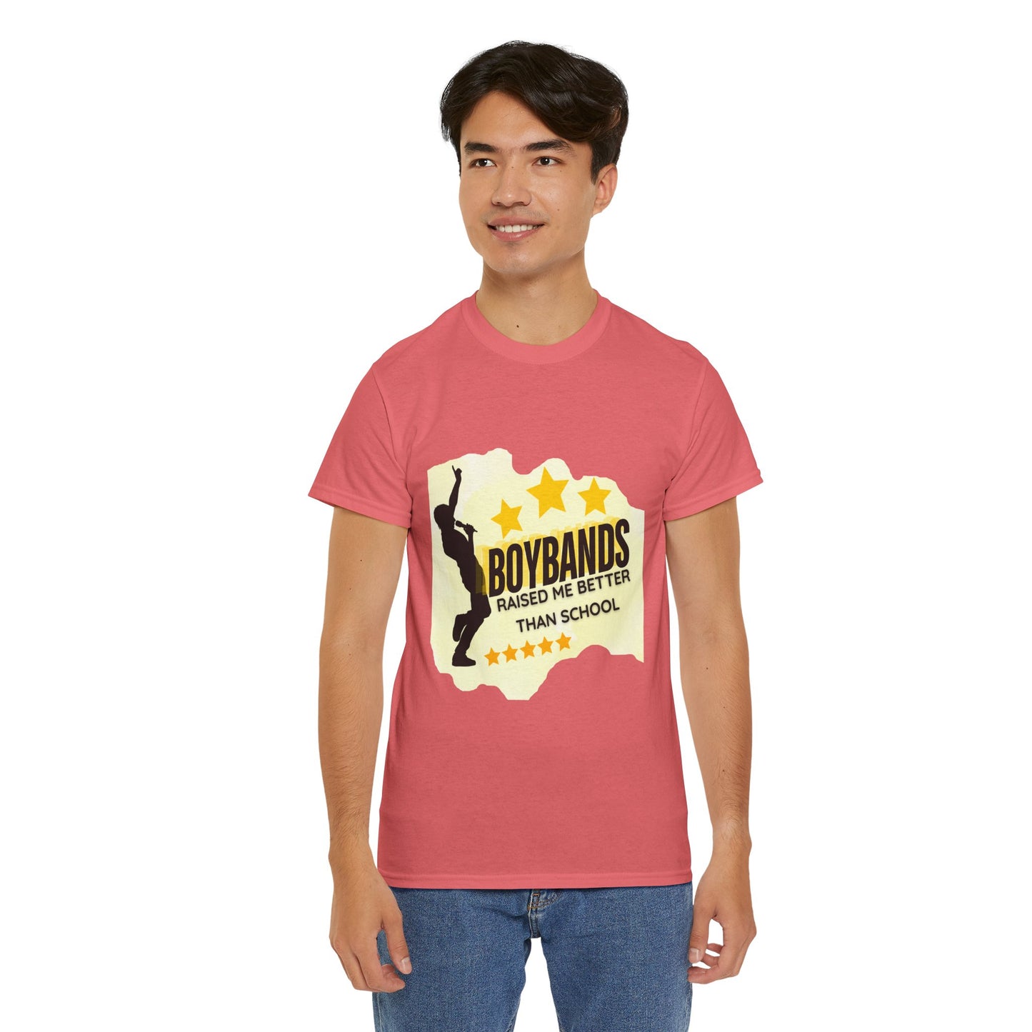 Boybands Raised Me Better Than School – Retro Fan Tee – Retro Pop Music Tee, Casual Tee, Graphic T-Shirt, Gift for Fans, Summer Wear, Everyday Comfort - Mixtape Hearts