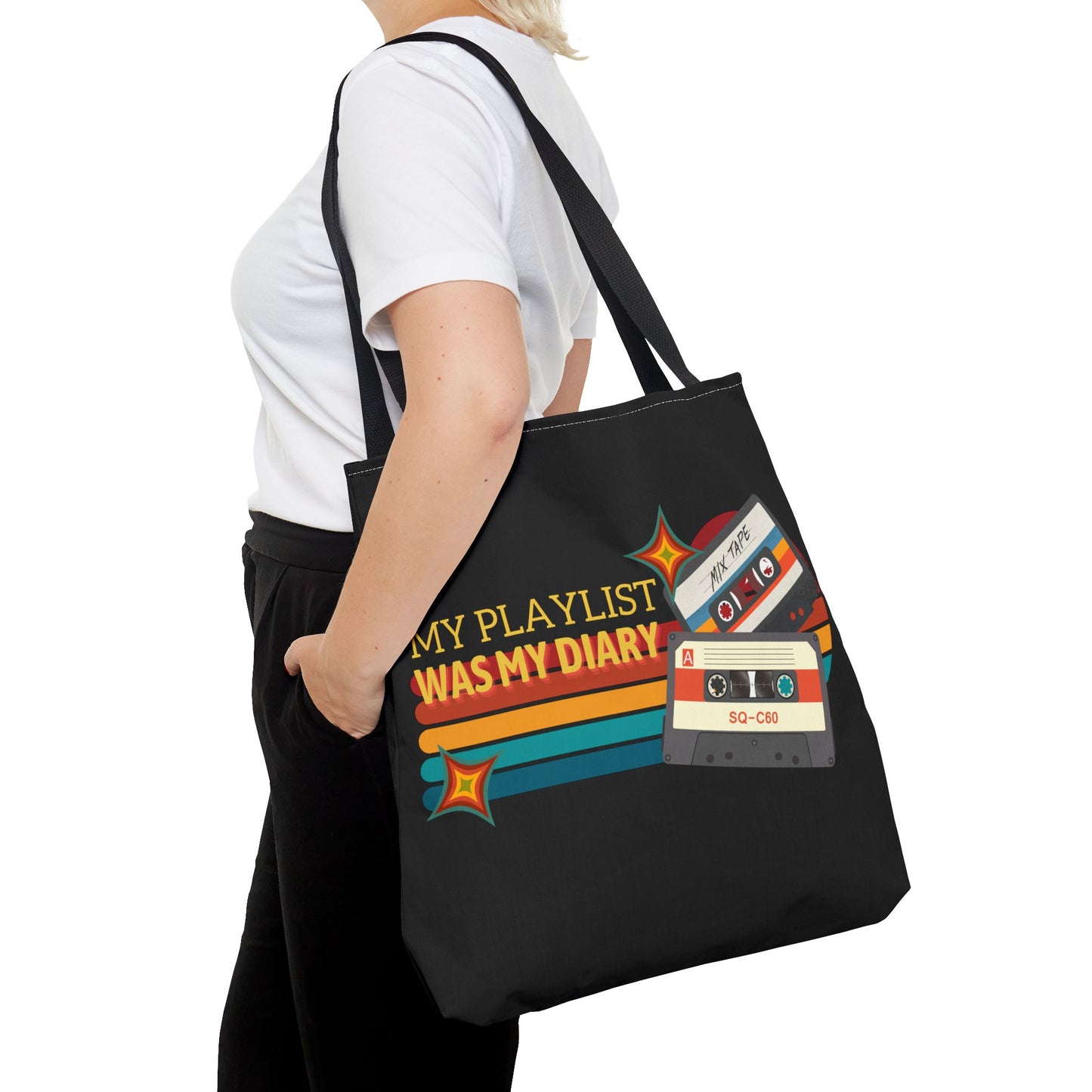 My Playlist Was My Diary – Emotional Era Tote Bag– Retro Music Tote – Pop Music Tote Bag – Nostalgic Music Tote