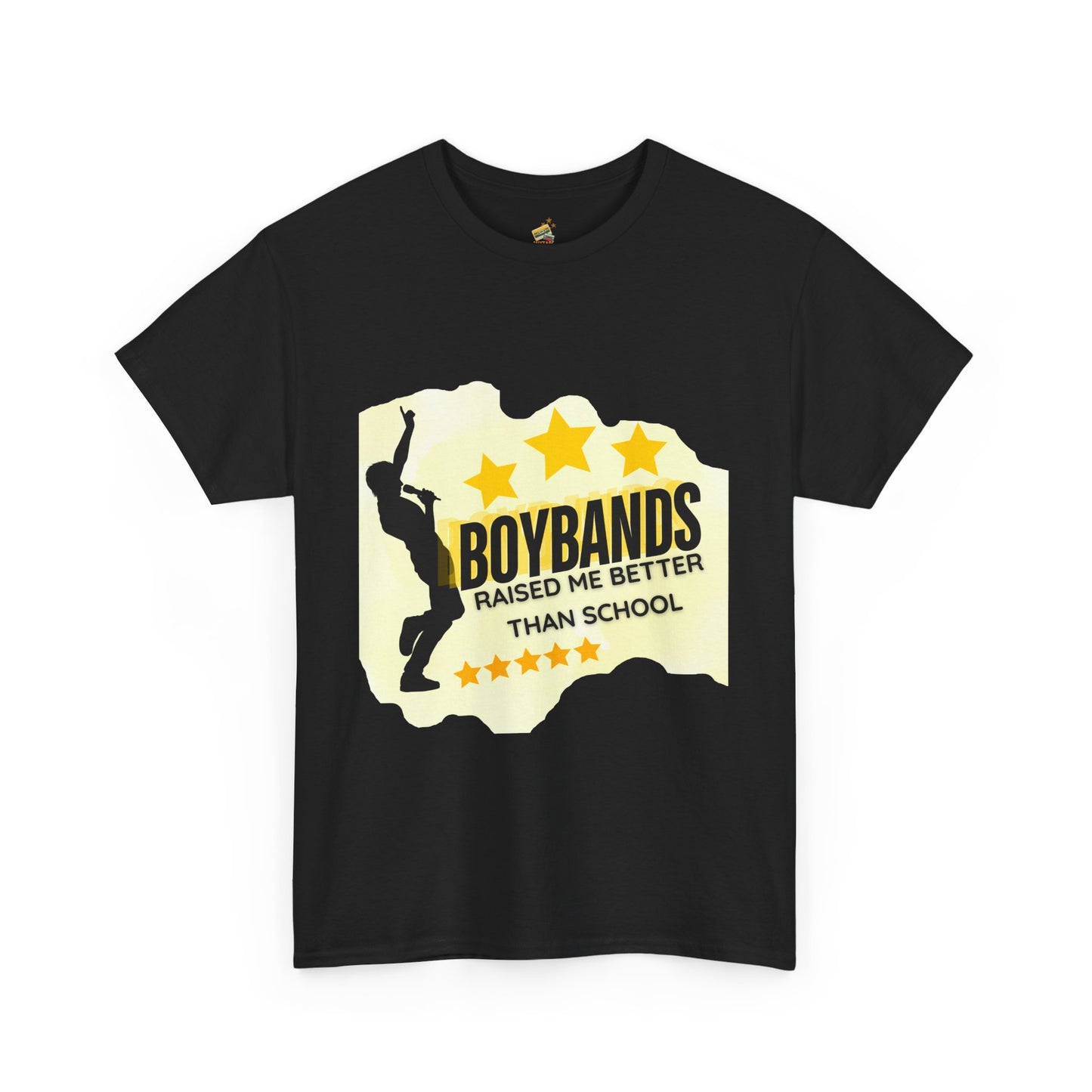Boybands Raised Me Better Than School – Retro Fan Tee – Retro Pop Music Tee, Casual Tee, Graphic T-Shirt, Gift for Fans, Summer Wear, Everyday Comfort - Mixtape Hearts