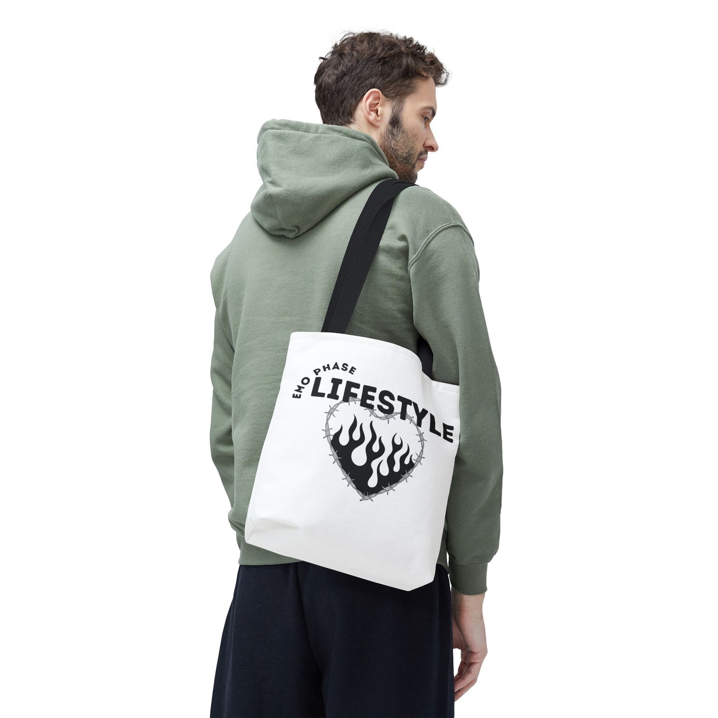 Emo Phase Lifestyle – Emotional Era Tote Bag - AOP, Fun and Stylish, Perfect for Music Lovers, Gift for Friends, Everyday Use, Beach Bag, Eco-Friendly - Mixtape Hearts