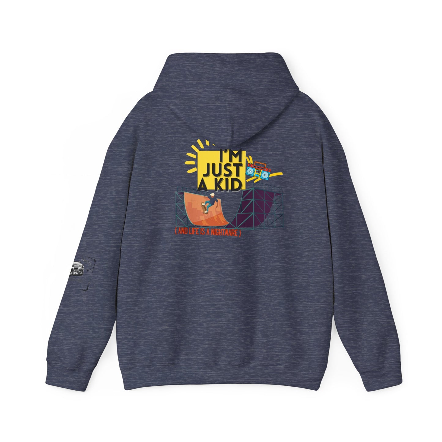 "I’m Just a Kid" Oversized Pop Punk Hoodie - Unisex Heavy Blend™ | Fun Graphic Sweatshirt, Youth Streetwear, Gifts for Boys & Girls, Birthday, Everyday Wear - Mixtape Hearts