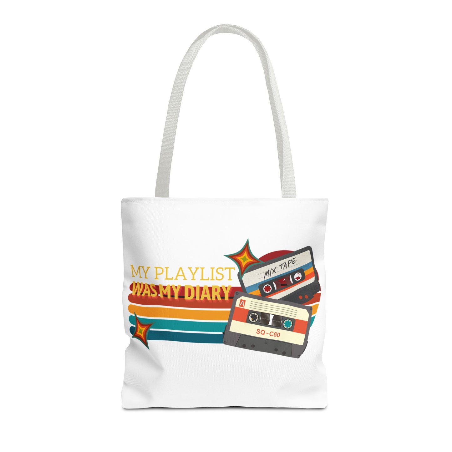 My Playlist Was My Diary – Emotional Era Tote Bag - AOP, Fun and Stylish, Perfect for Music Lovers, Gift for Friends, Everyday Use, Beach Bag, Eco-Friendly - Mixtape Hearts