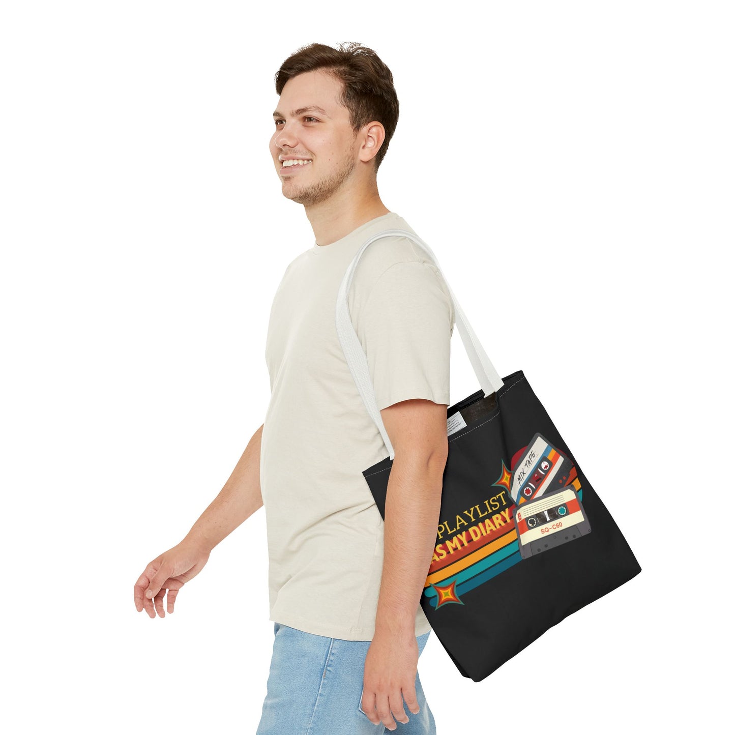 My Playlist Was My Diary – Emotional Era Tote Bag– Retro Music Tote – Pop Music Tote Bag – Nostalgic Music Tote