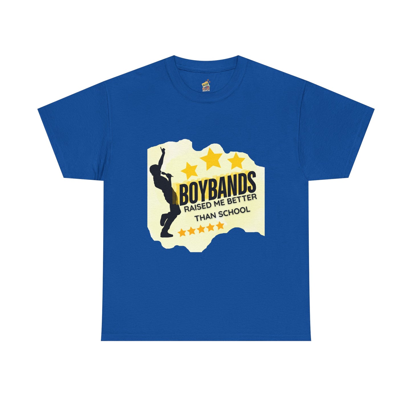 Boybands Raised Me Better Than School – Retro Fan Tee – Retro Pop Music Tee, Casual Tee, Graphic T-Shirt, Gift for Fans, Summer Wear, Everyday Comfort - Mixtape Hearts