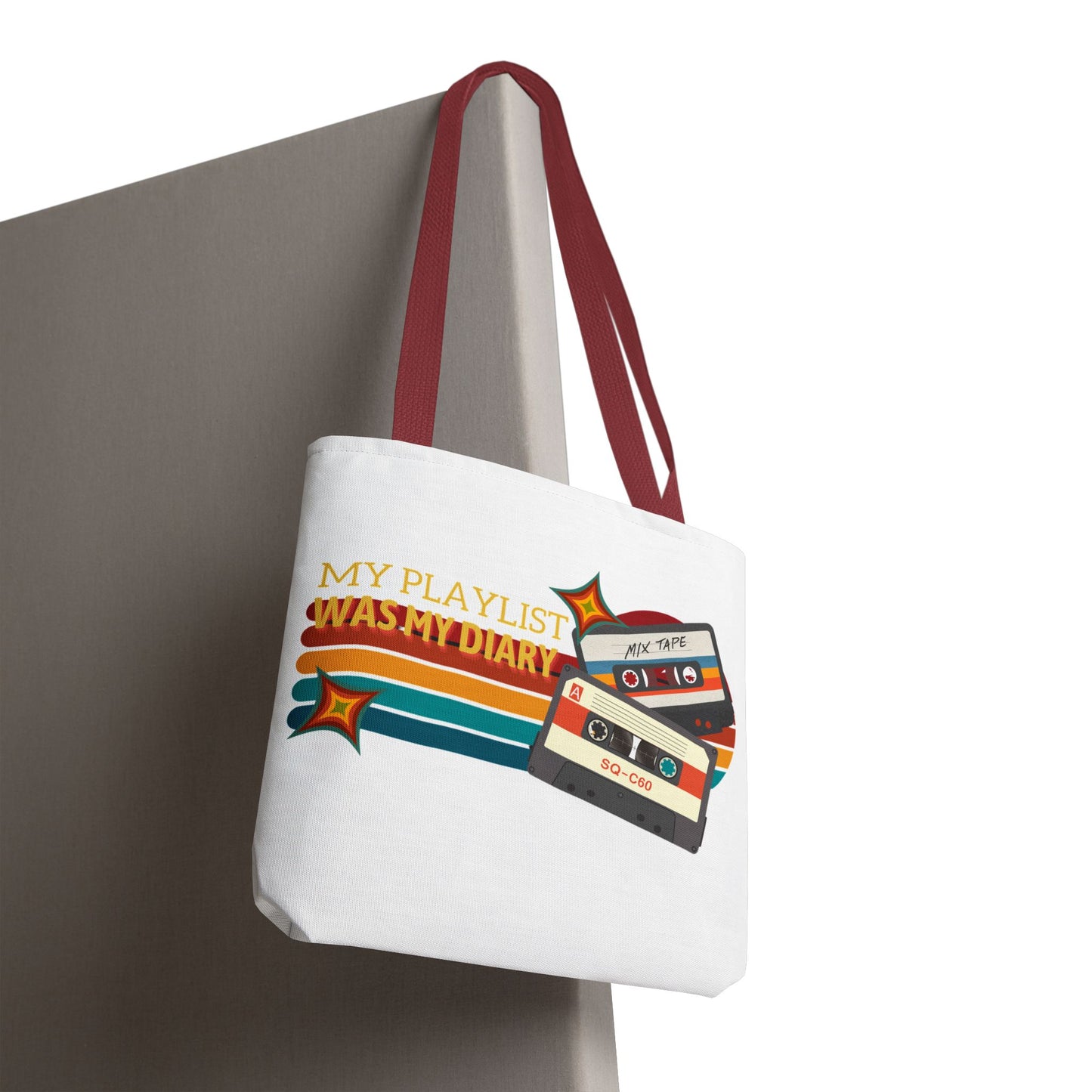 My Playlist Was My Diary – Emotional Era Tote Bag - AOP, Fun and Stylish, Perfect for Music Lovers, Gift for Friends, Everyday Use, Beach Bag, Eco-Friendly - Mixtape Hearts