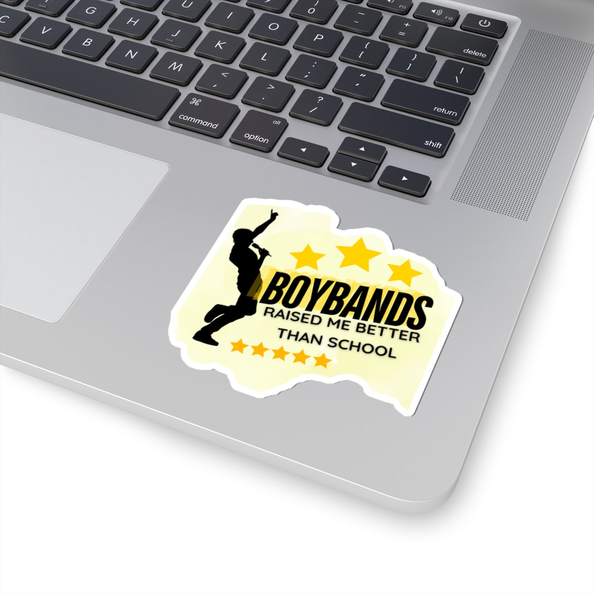Boybands Raised Me Better Than School – Vinyl Kiss-Cut Sticker, Cute Stickers for Music Lovers, Sticker for Laptops, Fun Gifts for Fans, Customizable Decor - Mixtape Hearts
