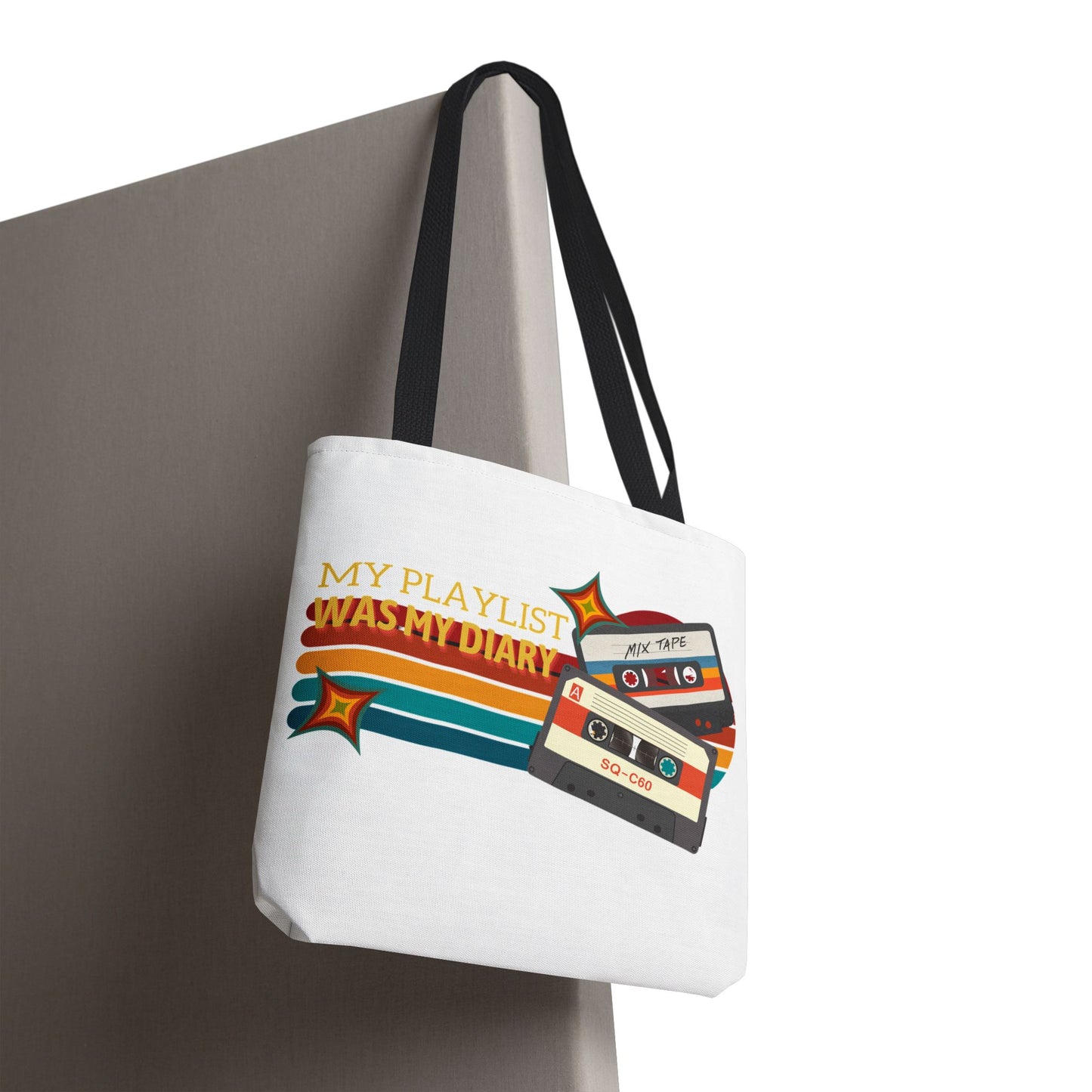 My Playlist Was My Diary – Emotional Era Tote Bag - AOP, Fun and Stylish, Perfect for Music Lovers, Gift for Friends, Everyday Use, Beach Bag, Eco-Friendly - Mixtape Hearts