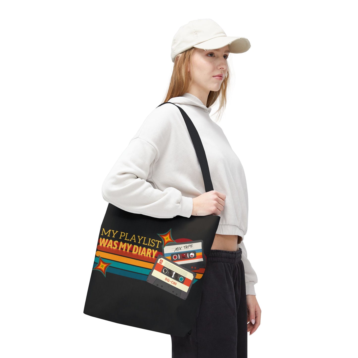 My Playlist Was My Diary – Emotional Era Tote Bag– Retro Music Tote – Pop Music Tote Bag – Nostalgic Music Tote