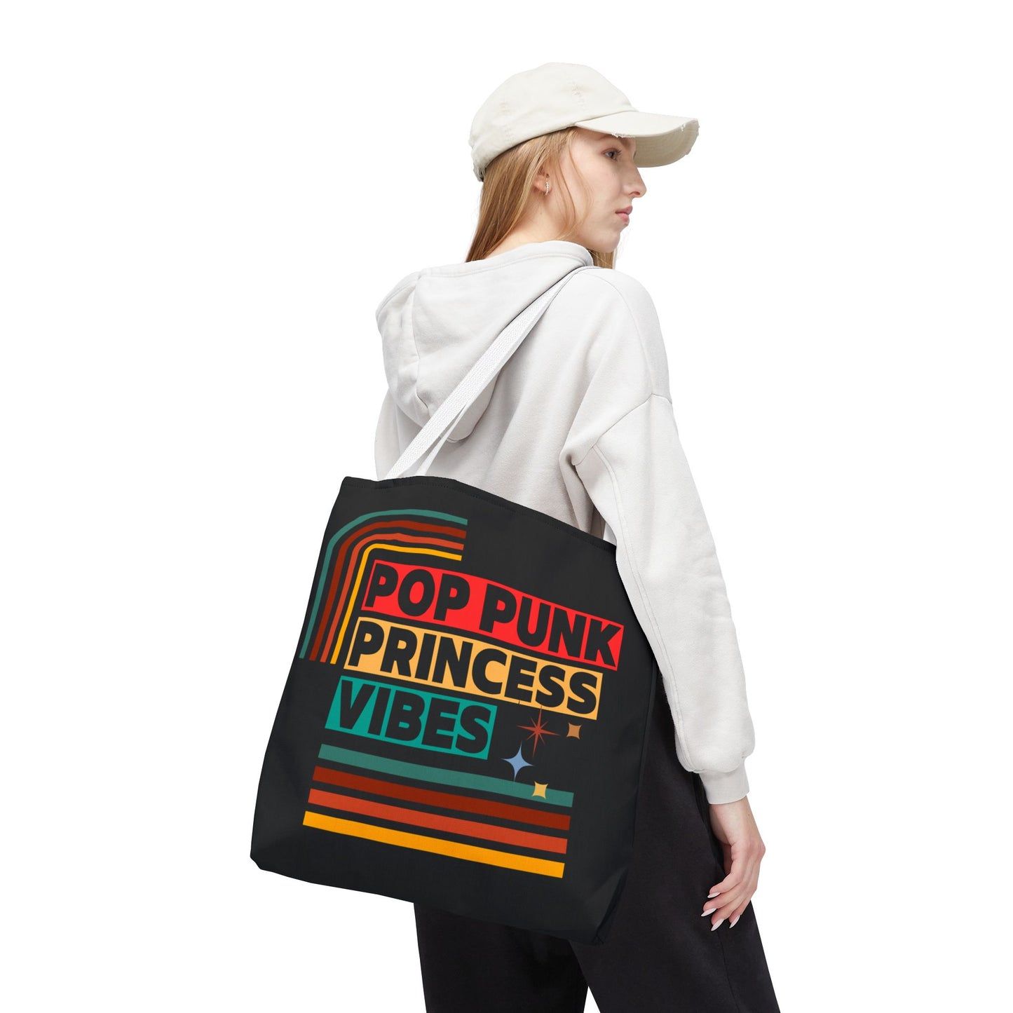 Pop Punk Princess Vibes – Loud & Cute Tote Bag – Emotional Era Tote Bag– Retro Music Tote – Pop Music Tote Bag – Nostalgic Music Tote - Mixtape Hearts