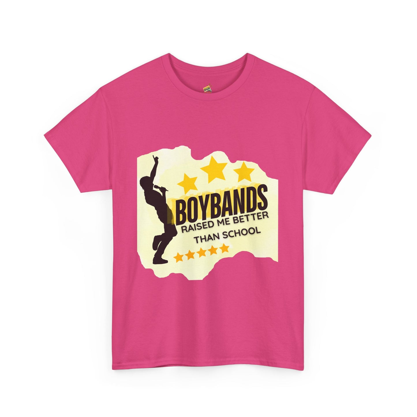Boybands Raised Me Better Than School – Retro Fan Tee – Retro Pop Music Tee, Casual Tee, Graphic T-Shirt, Gift for Fans, Summer Wear, Everyday Comfort - Mixtape Hearts
