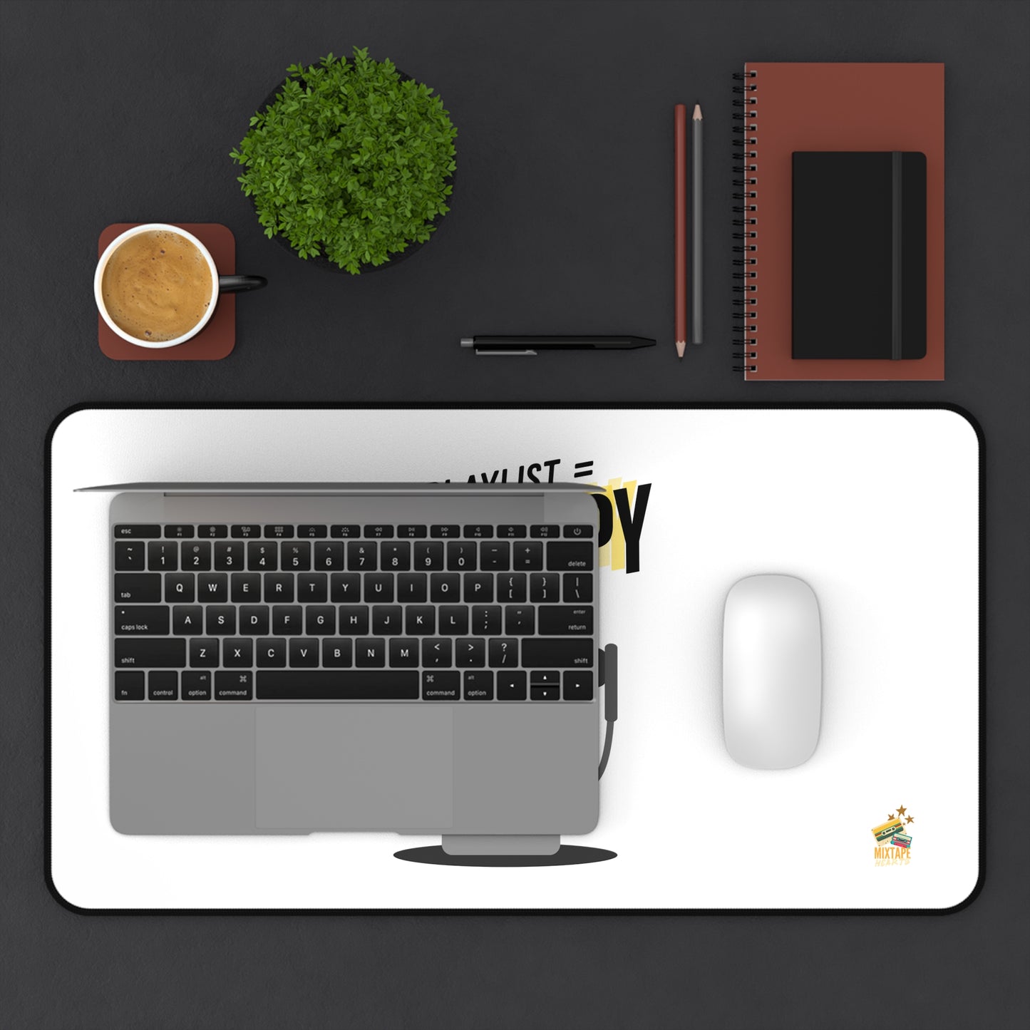 Playlist = Therapy – Desk Mat – Retro Vibes Desk Mat – Pop Music Desk Mat - Perfect for Home Office, Gamer Setup, School, Gift for Fans, Music Lovers, Birthday