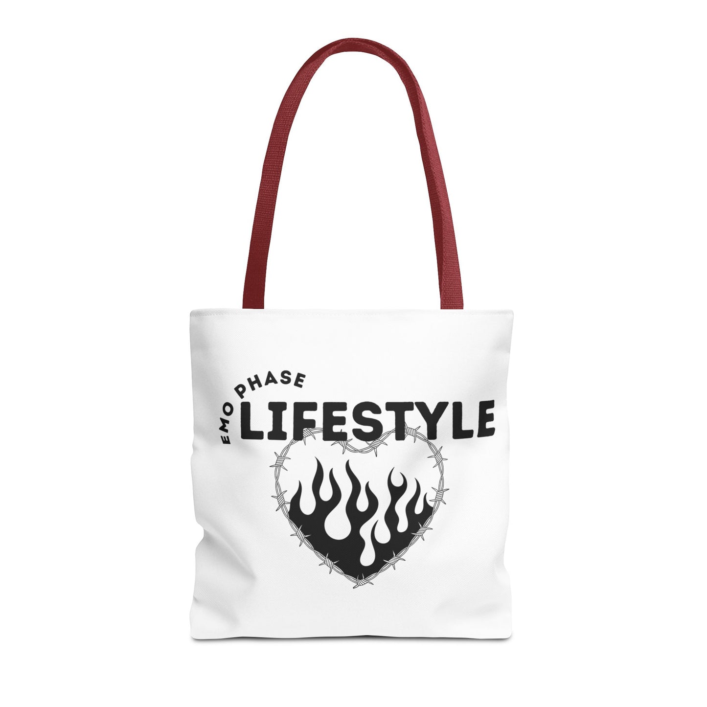 Emo Phase Lifestyle – Emotional Era Tote Bag - AOP, Fun and Stylish, Perfect for Music Lovers, Gift for Friends, Everyday Use, Beach Bag, Eco-Friendly - Mixtape Hearts