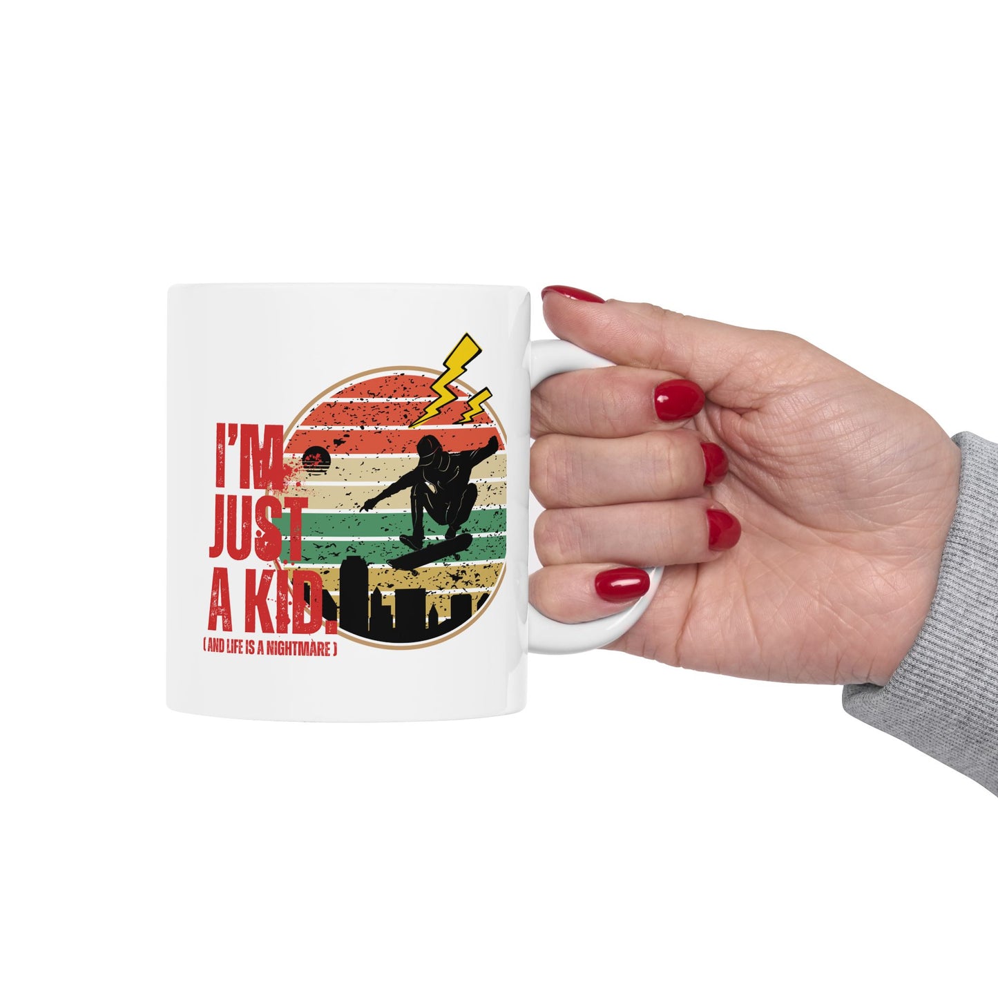 I’m Just a Kid Mug – 2000s Emo Pop Punk Coffee Cup Inspired by Simple Plan - Mixtape Hearts