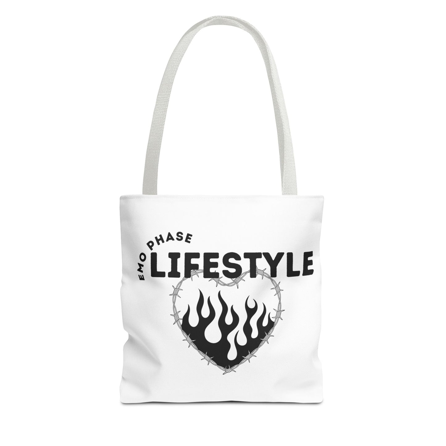 Emo Phase Lifestyle – Emotional Era Tote Bag - AOP, Fun and Stylish, Perfect for Music Lovers, Gift for Friends, Everyday Use, Beach Bag, Eco-Friendly - Mixtape Hearts