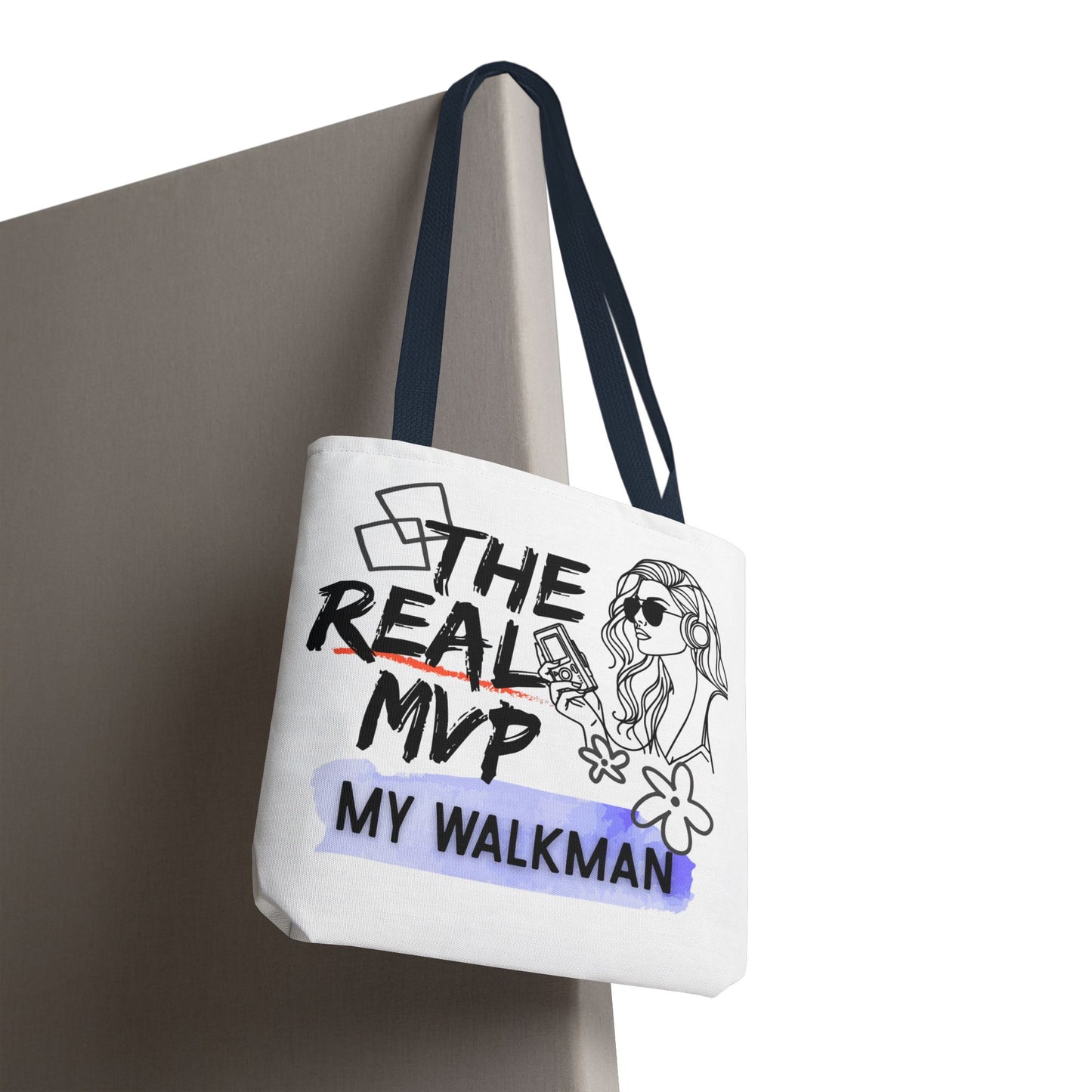 The Real MVP: My Walkman – Cassette Era Tote Bag - AOP, Fun and Stylish, Perfect for Music Lovers, Gift for Friends, Everyday Use, Beach Bag, Eco-Friendly - Mixtape Hearts