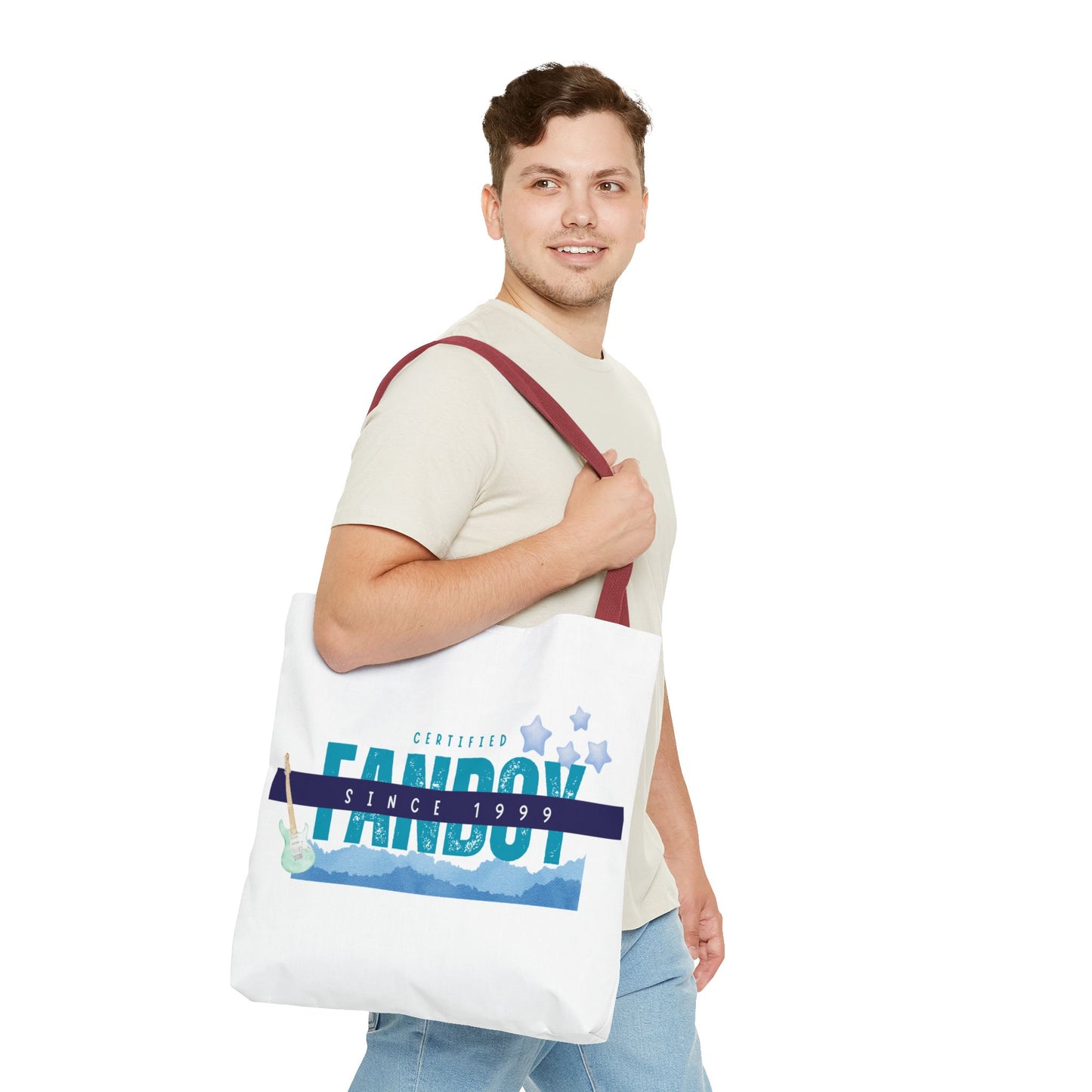 Certified Fanboy Since 1999 – Pop Music Tote Bag– Nostalgic Music Tote, Cute Tote, Gift for Fangirls, Fan Merchandise, Artsy Bag, AOP Design - Mixtape Hearts