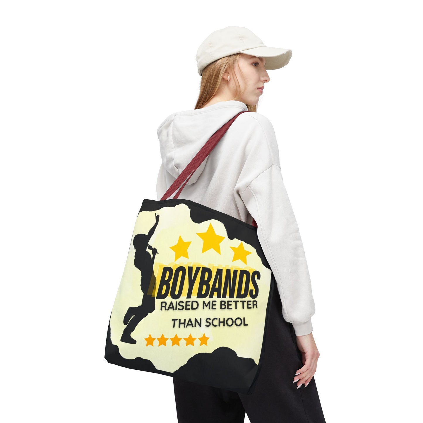 Boybands Raised Me Better Than School – Retro Music Tote – Pop Music Tote Bag – Nostalgic Music Tote - Mixtape Hearts