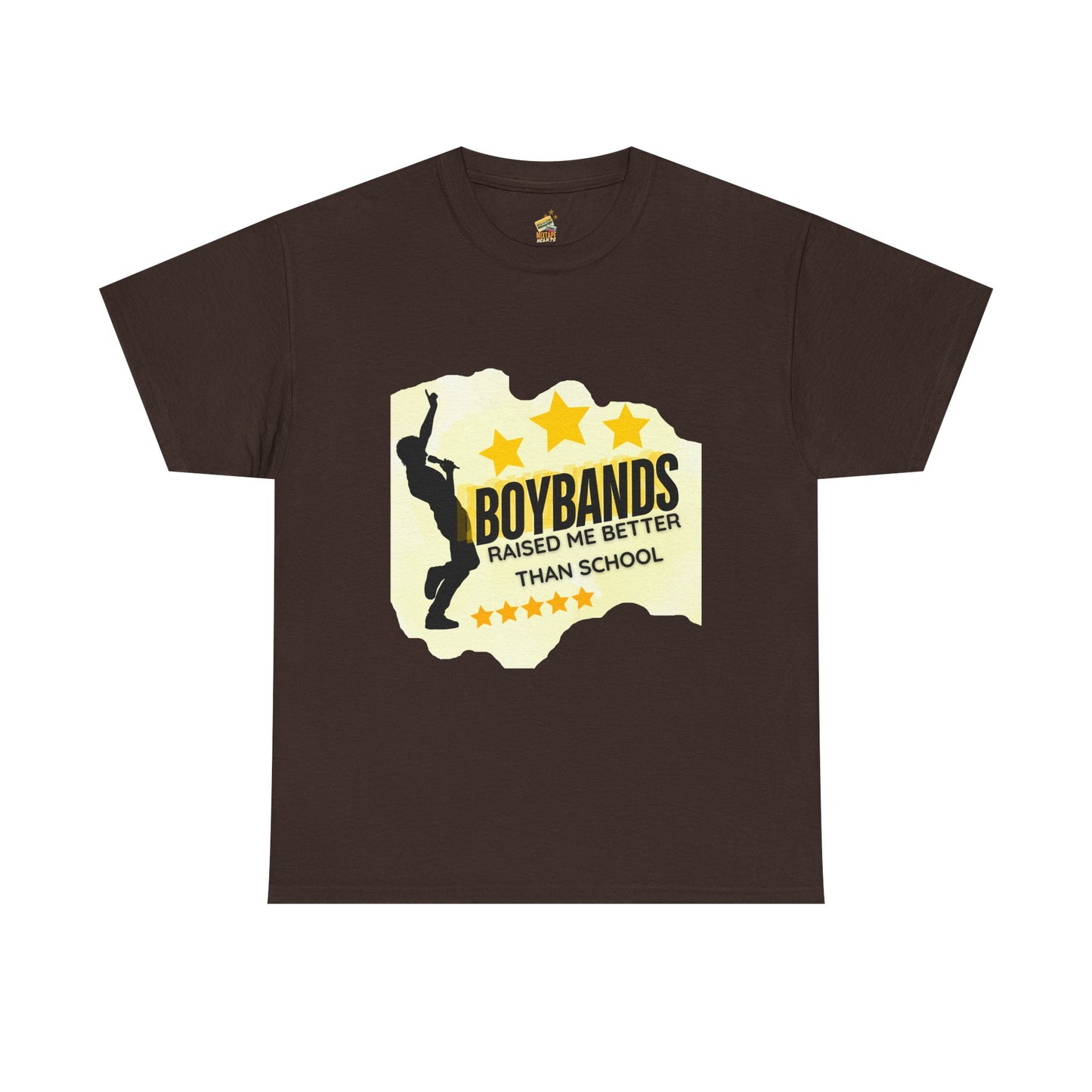 Boybands Raised Me Better Than School – Retro Fan Tee – Retro Pop Music Tee, Casual Tee, Graphic T-Shirt, Gift for Fans, Summer Wear, Everyday Comfort - Mixtape Hearts