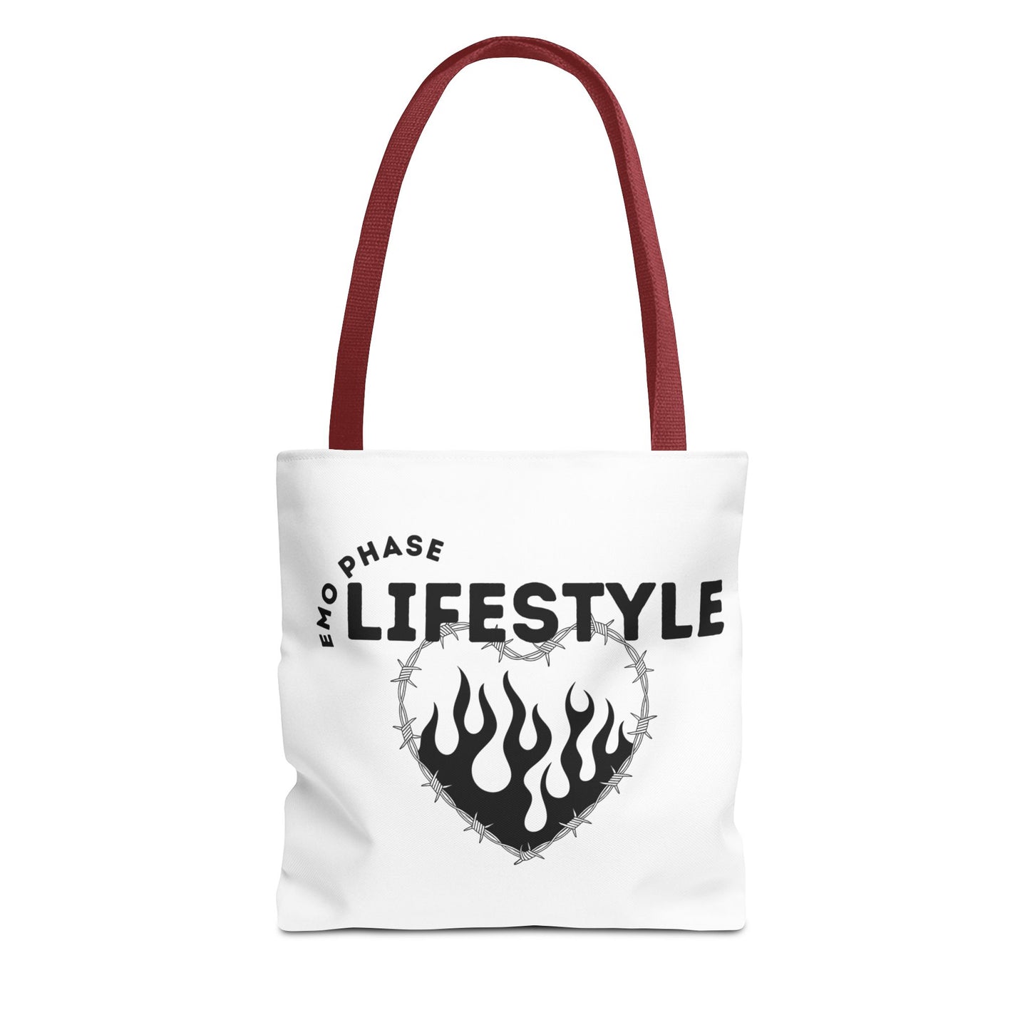 Emo Phase Lifestyle – Emotional Era Tote Bag - AOP, Fun and Stylish, Perfect for Music Lovers, Gift for Friends, Everyday Use, Beach Bag, Eco-Friendly - Mixtape Hearts