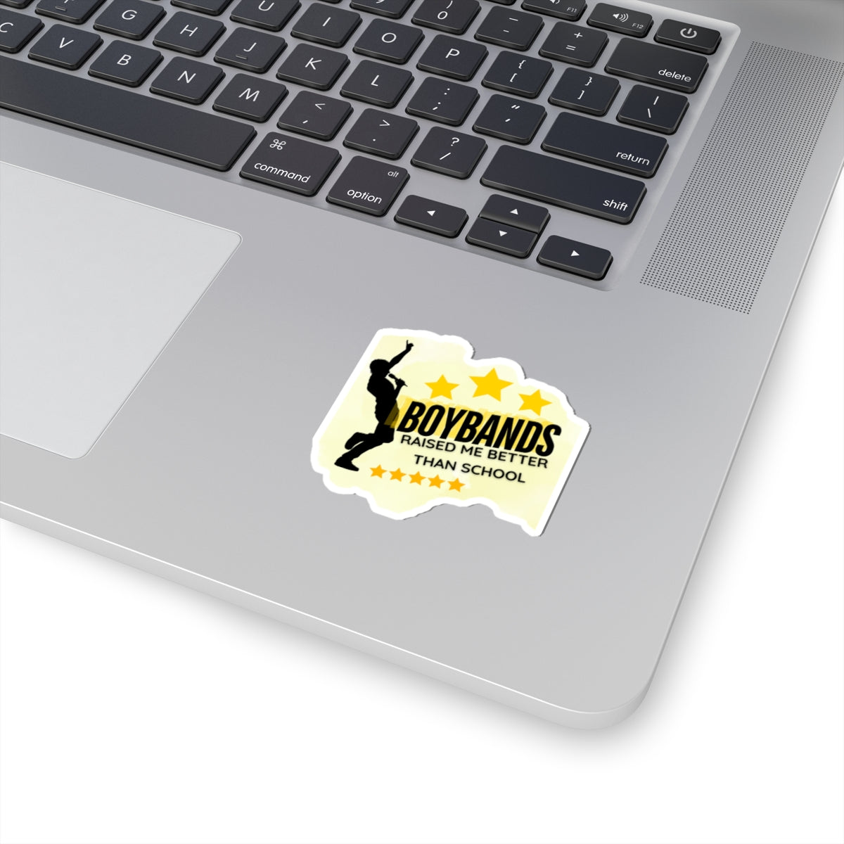 Boybands Raised Me Better Than School – Vinyl Kiss-Cut Sticker, Cute Stickers for Music Lovers, Sticker for Laptops, Fun Gifts for Fans, Customizable Decor - Mixtape Hearts